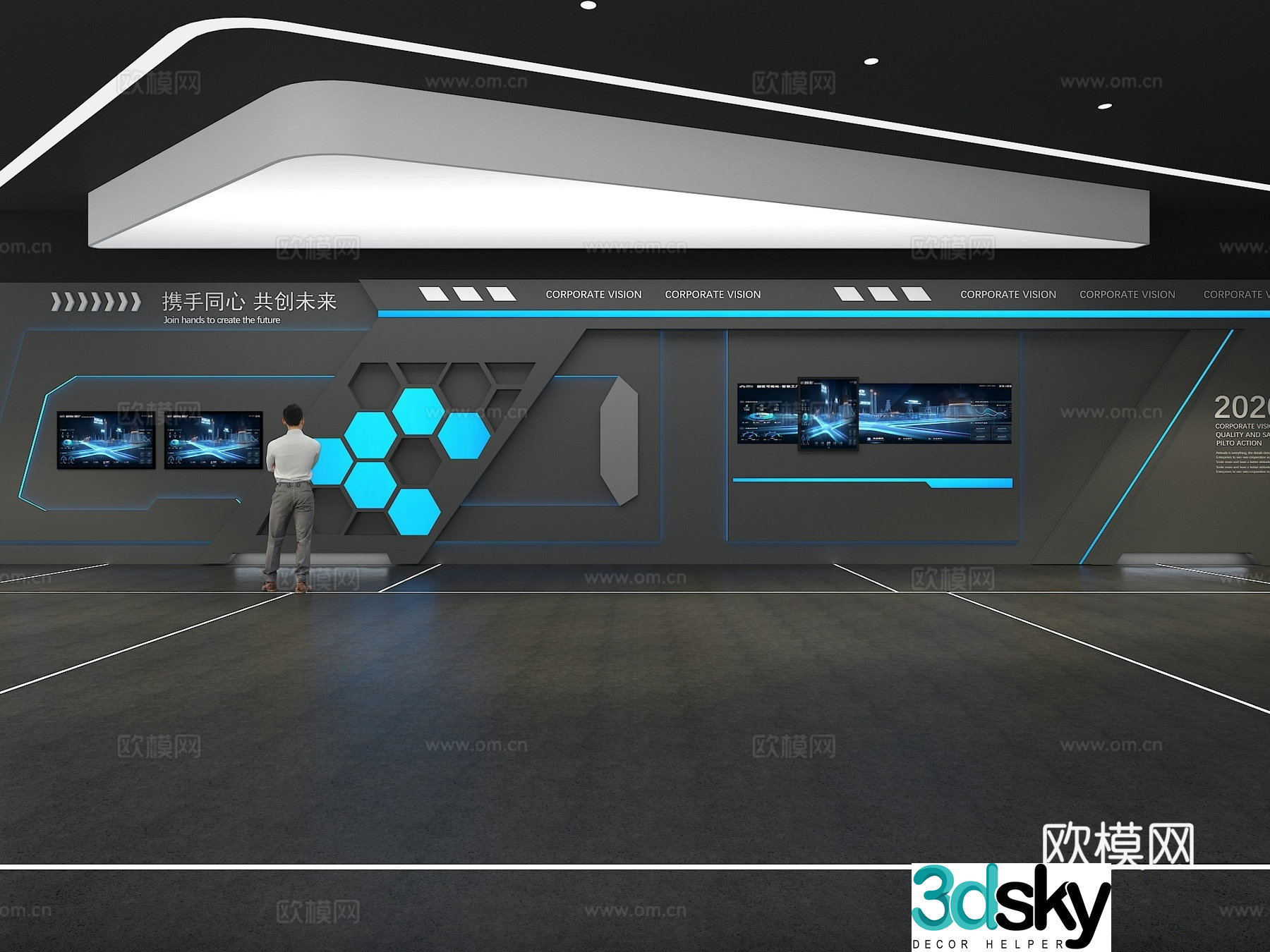 Cultural wall Corporate culture wall Display wall Theme wall Exhibition hall Campus culture Corridor 3D model