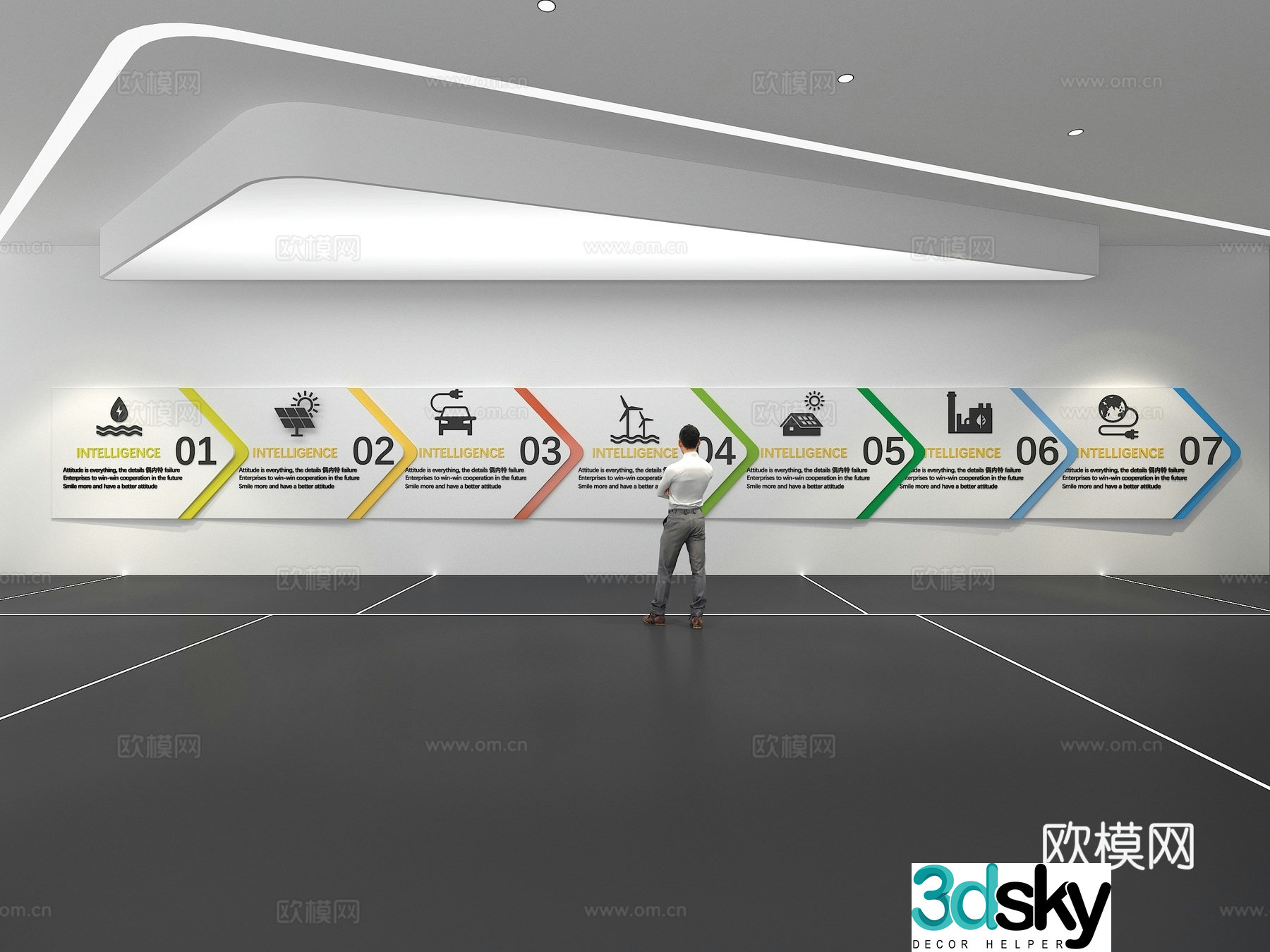 Cultural wall Corporate culture wall Classroom Theme wall Exhibition hall Campus culture Corridor 3D model