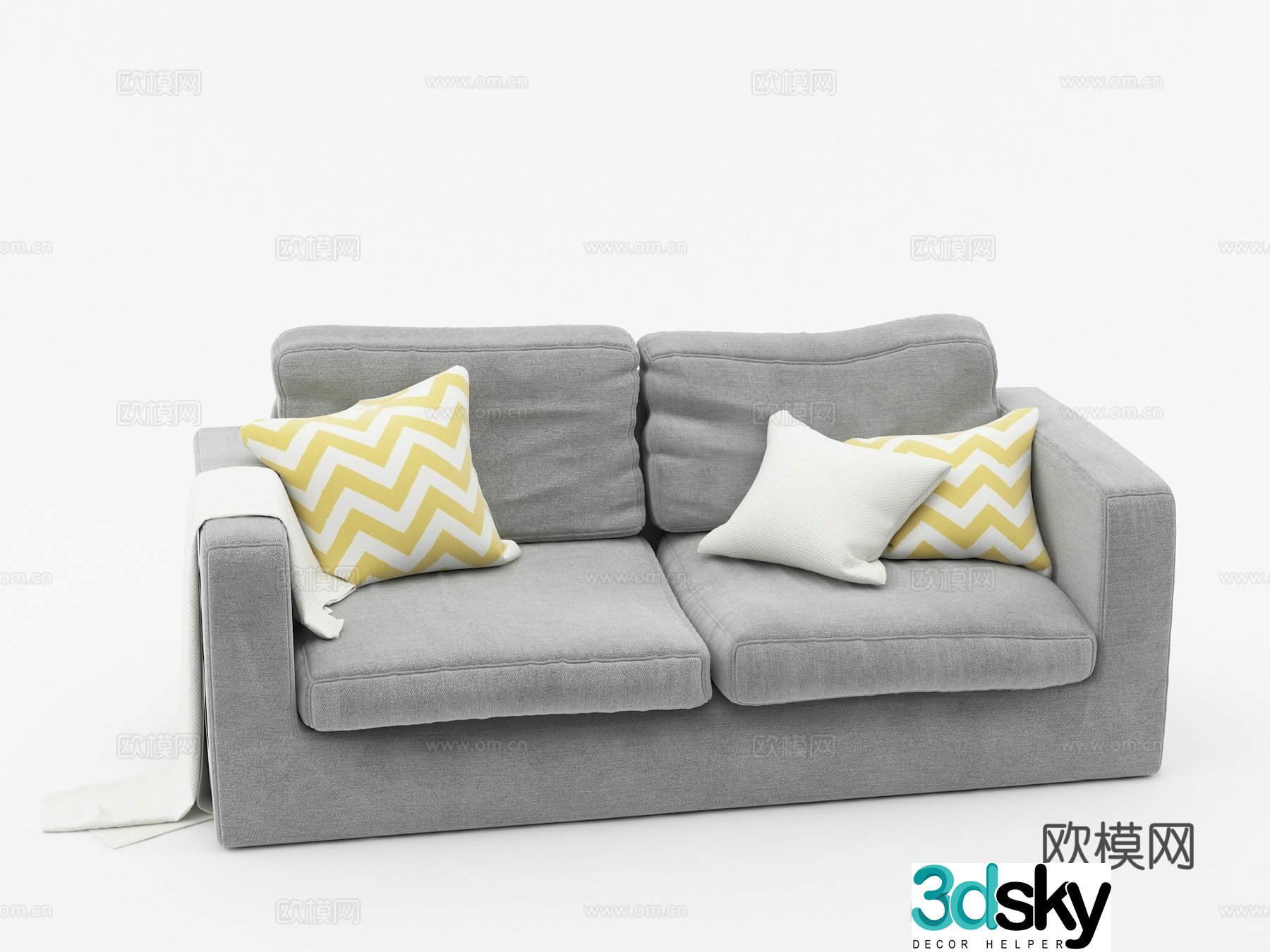 3d model of double sofa