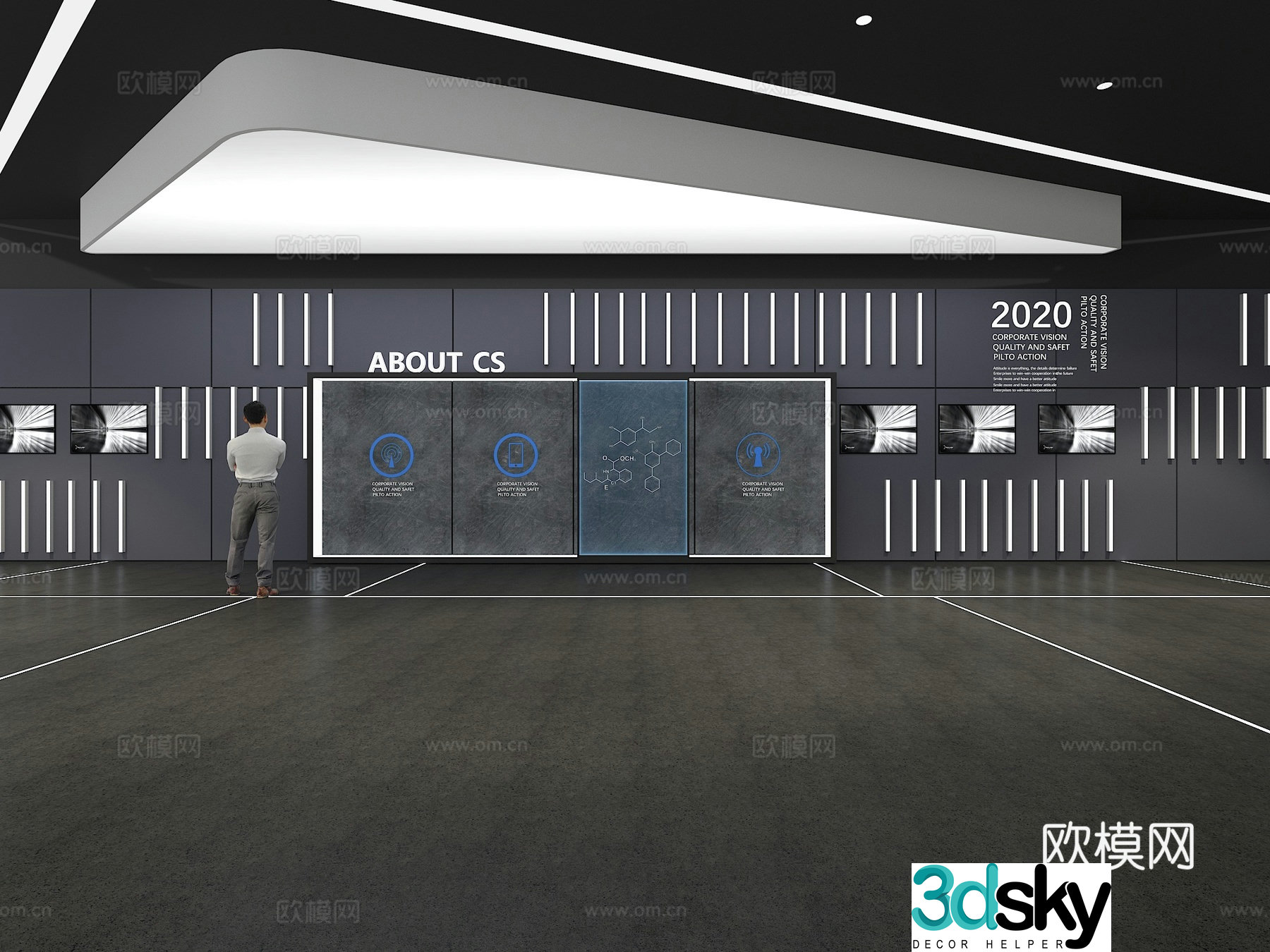 Cultural wall Corporate culture wall Display wall Theme wall Exhibition hall Campus culture Corridor 3D model