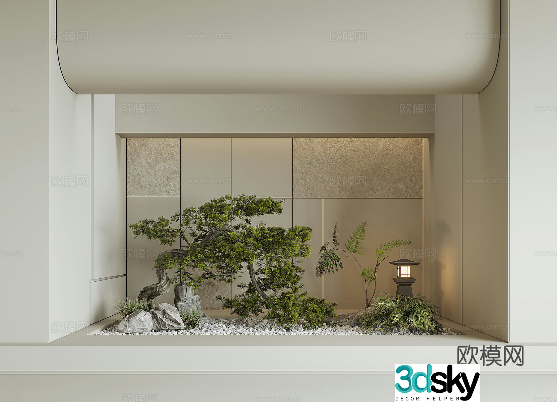 Modern houseplant landscape 3d model