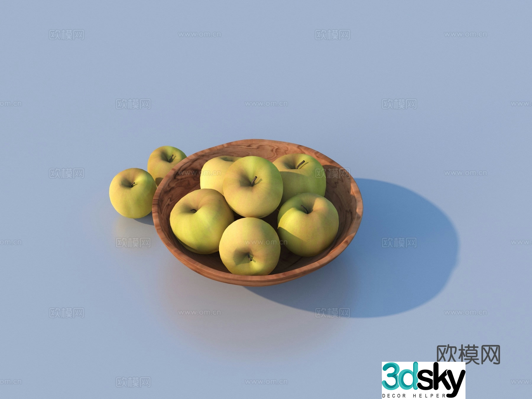 Fruit plate ornament fruit apple food 3d model