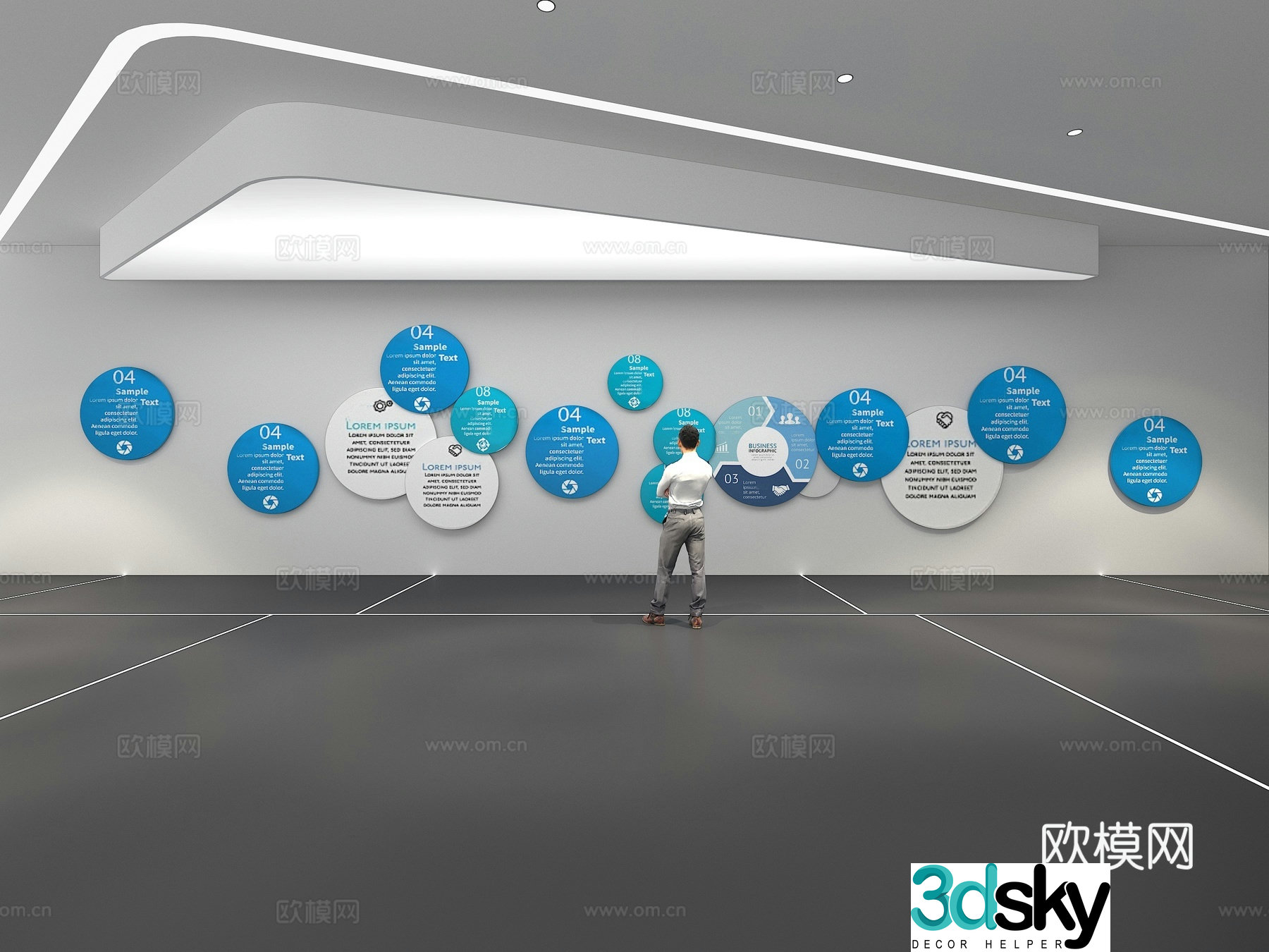 Cultural wall Corporate culture wall Classroom Theme wall Exhibition hall Campus culture Corridor 3D model