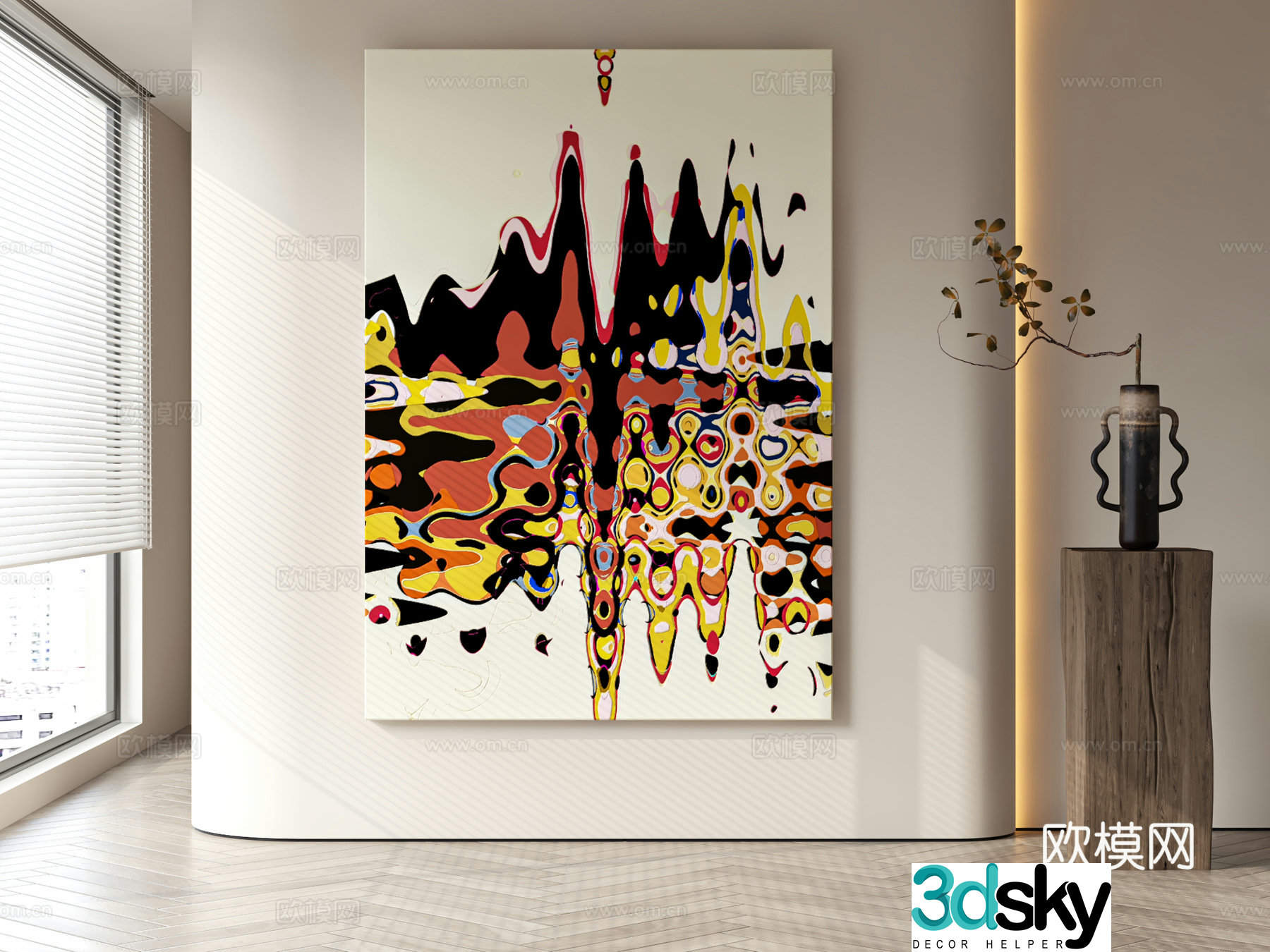 Modern style decorative painting 3d model