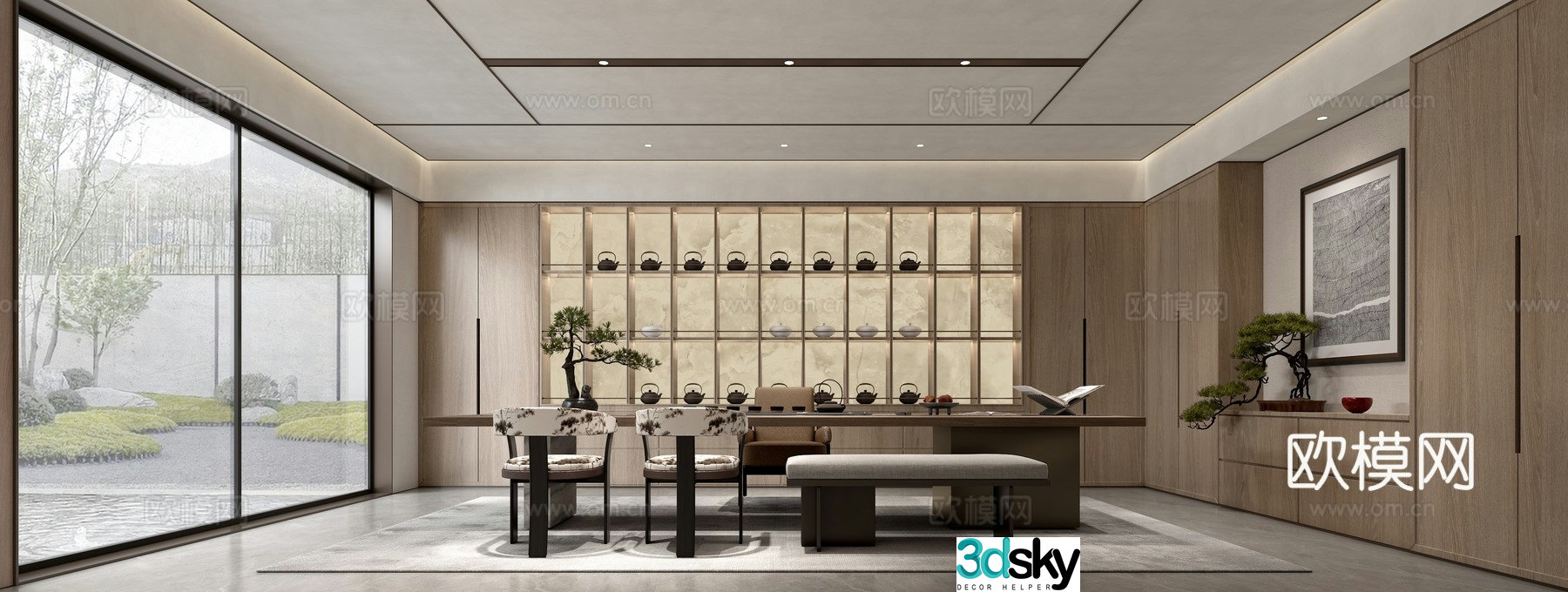 New Chinese tea room 3D model