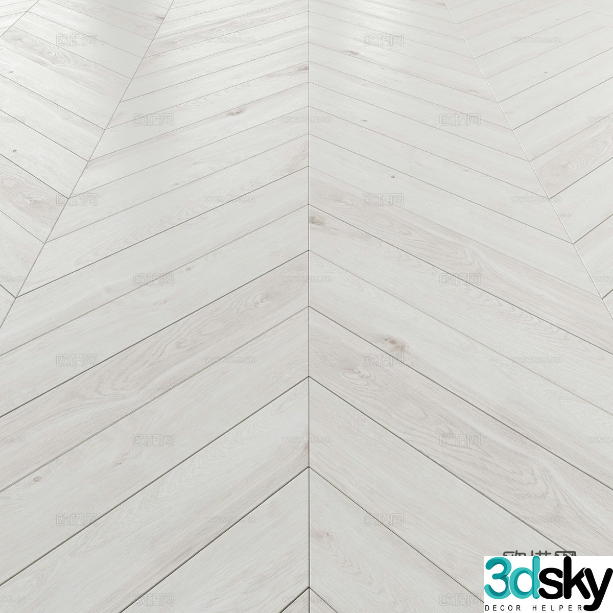 Simple wooden floor white wooden floor fish bone shop herringbone shop I-shaped shop matte wooden floor 3d model