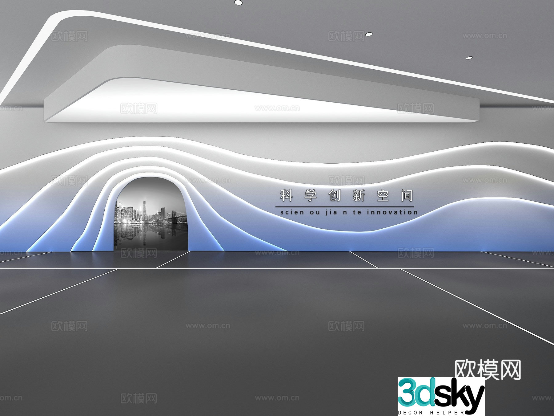 Cultural wall Corporate culture wall Display wall Theme wall Exhibition hall Campus culture Corridor 3D model