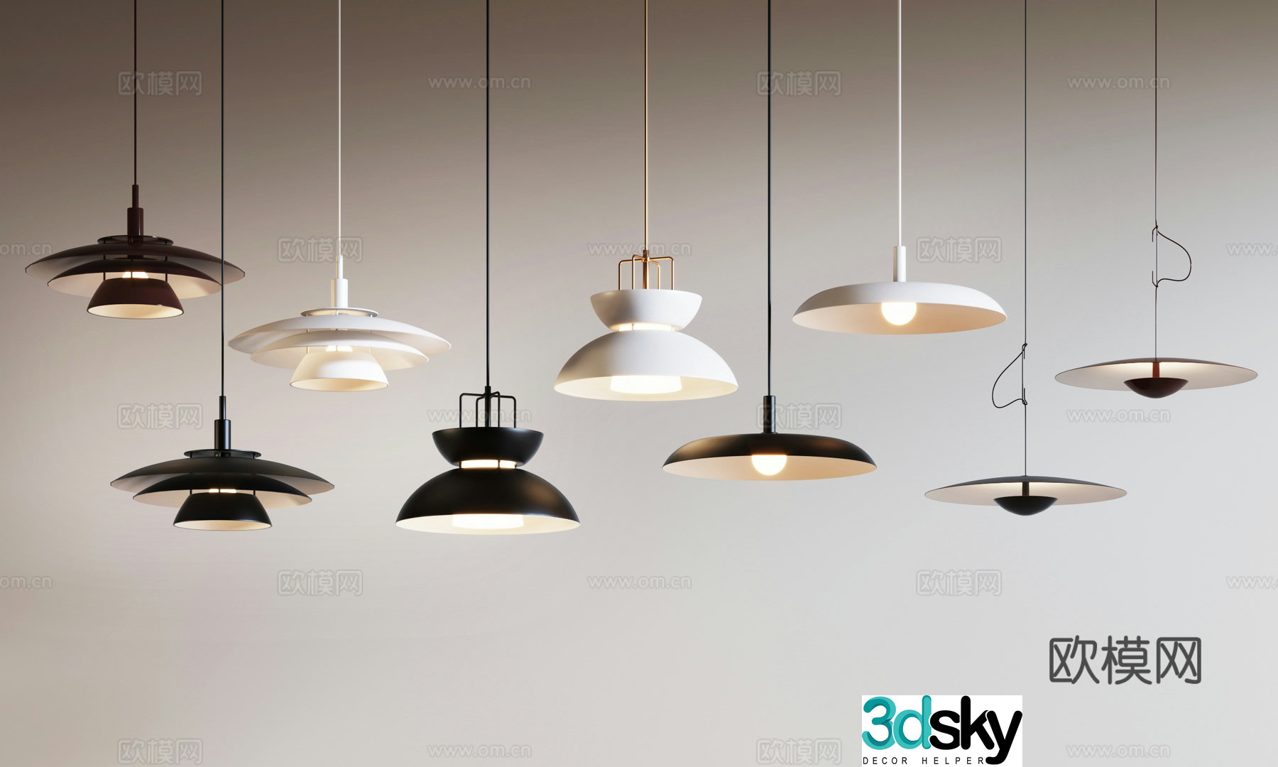 Modern chandeliers combination Bar chandeliers Art chandeliers Metal chandeliers Creative chandeliers 3D model