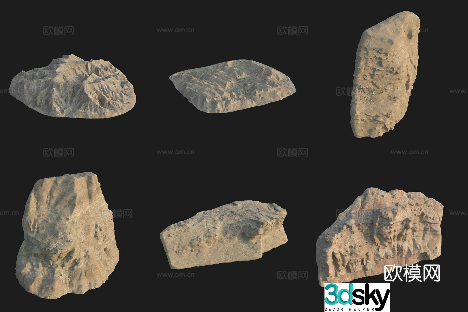 Cliff Big Stone Rock Boulder 3D Model