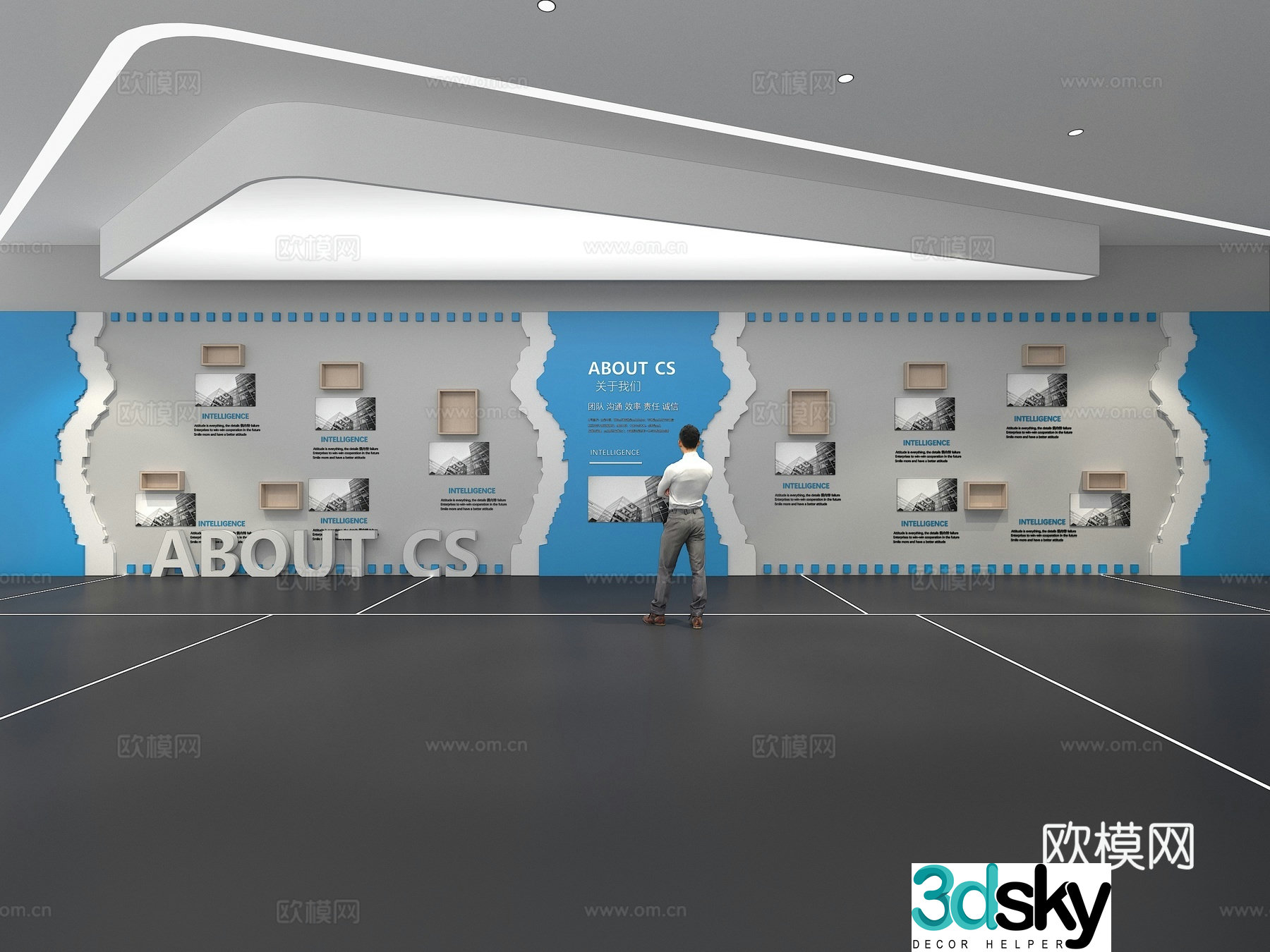 Cultural wall Corporate culture wall Education Theme wall Exhibition hall Campus culture Corridor 3D model