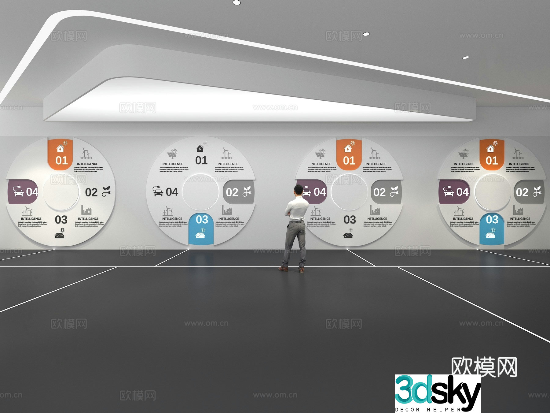 Cultural wall Corporate culture wall Education Theme wall Exhibition hall Campus culture Corridor 3D model