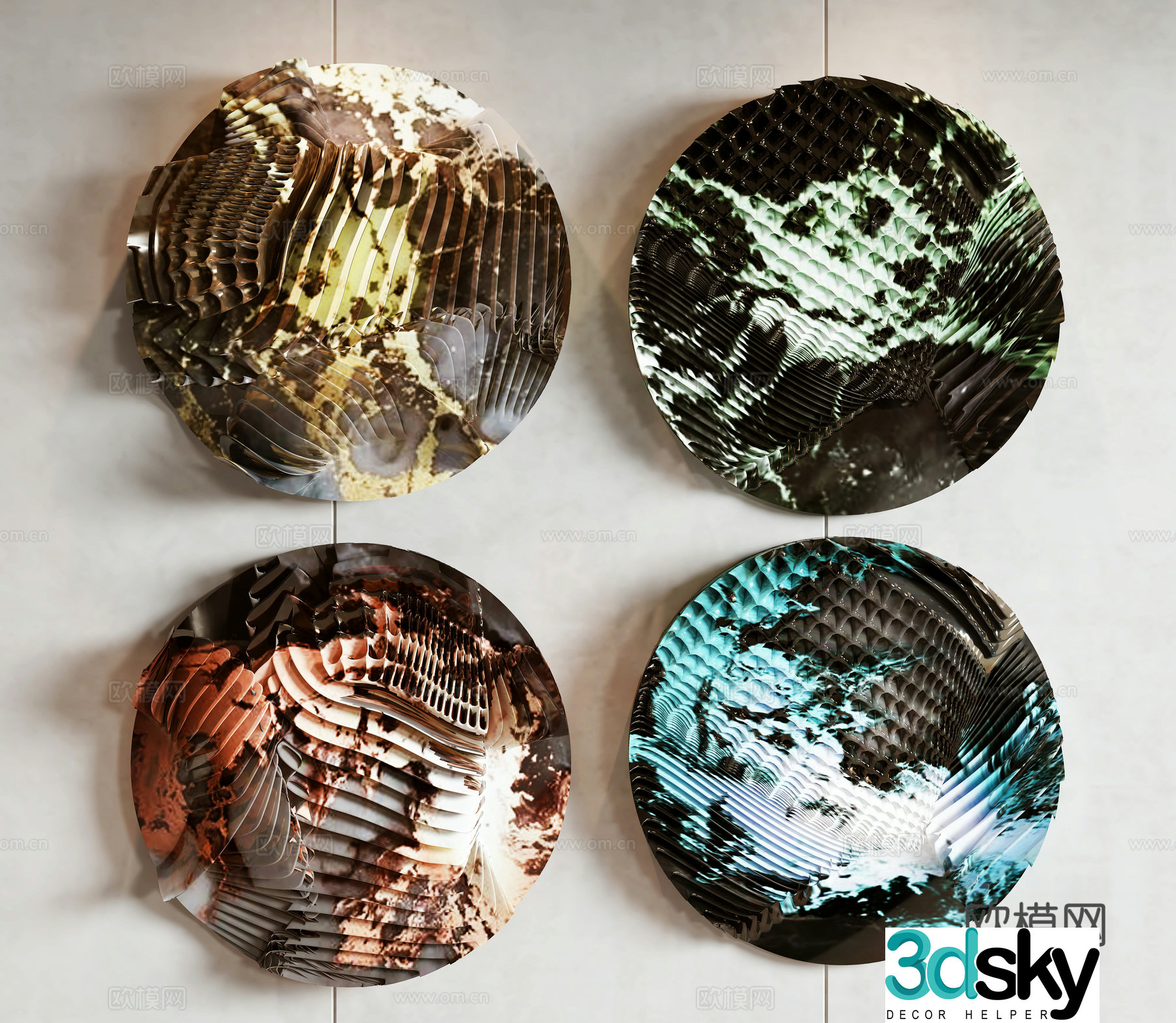 New Chinese style wall decoration pendant 3D model