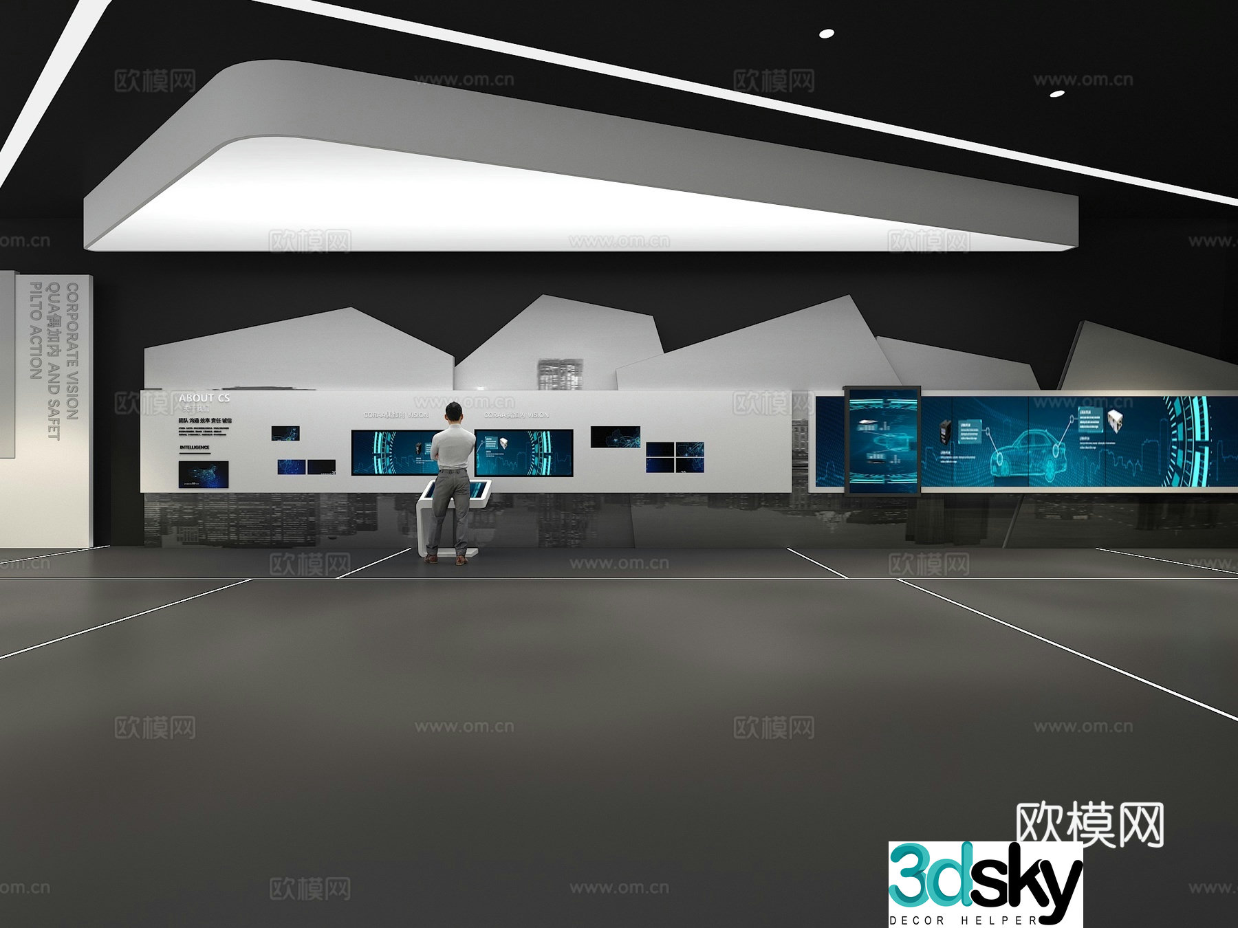 Cultural wall Corporate culture wall Display wall Sliding screen Exhibition hall Campus culture Corridor 3D model