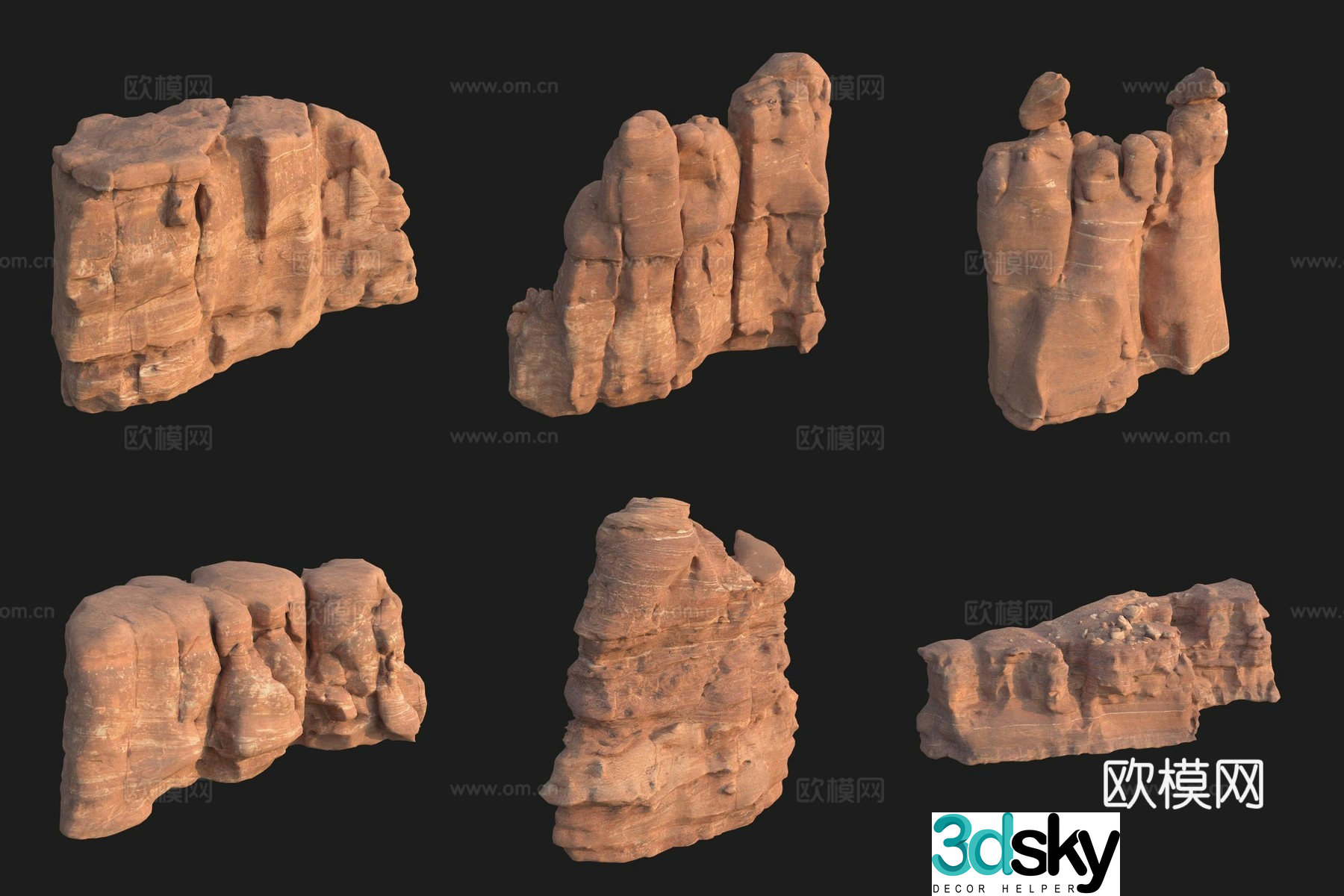 Cliff Big Stone Rock Boulder 3D Model
