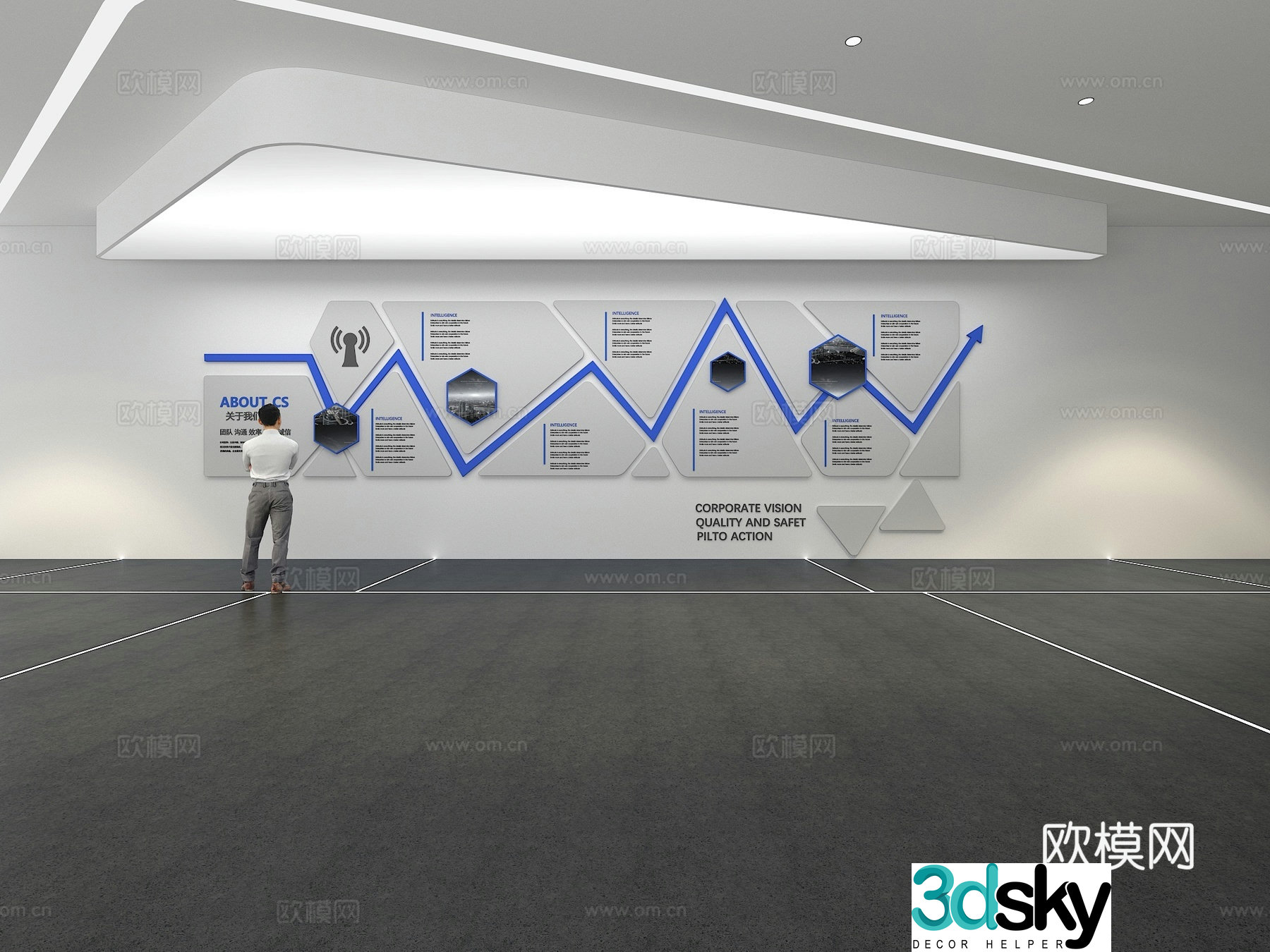 Cultural wall Corporate culture wall Display wall Classroom Exhibition hall Campus culture Corridor 3D model