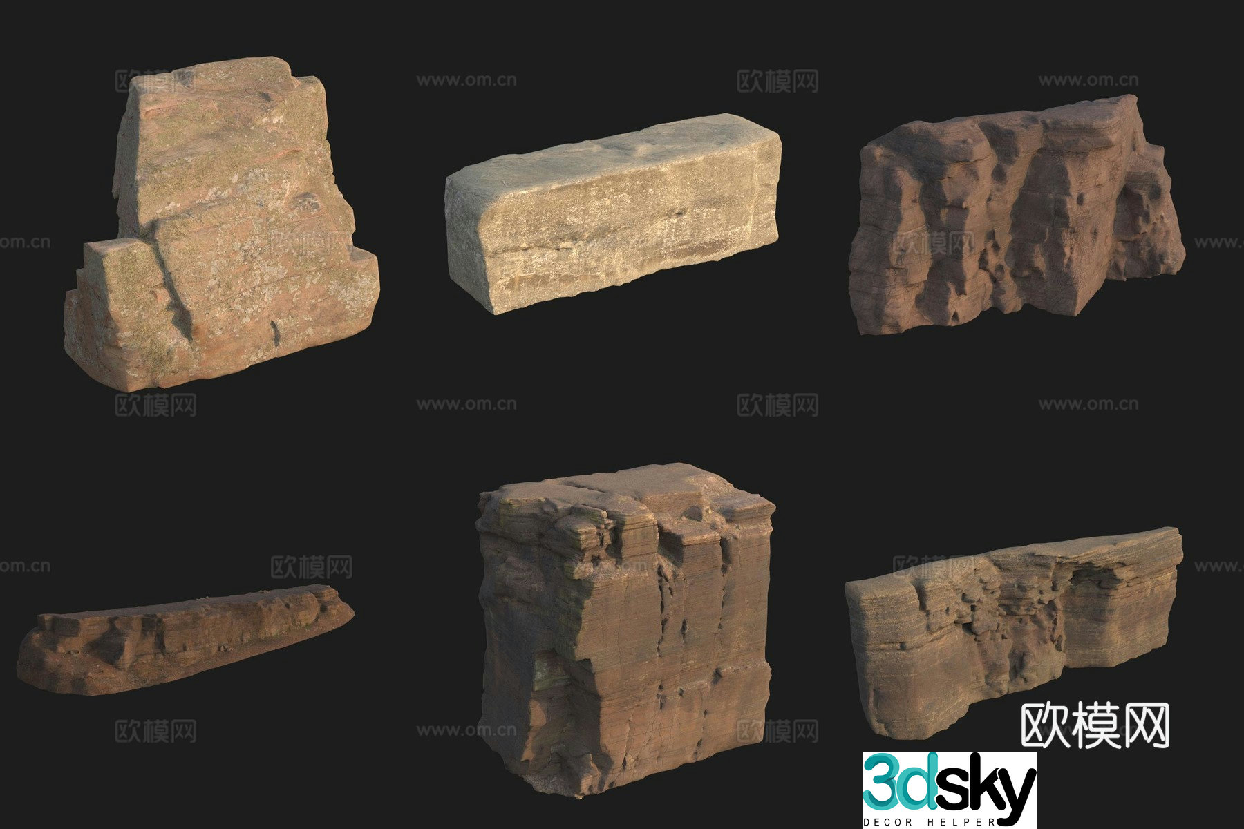 Cliff Big Stone Rock Boulder 3D Model