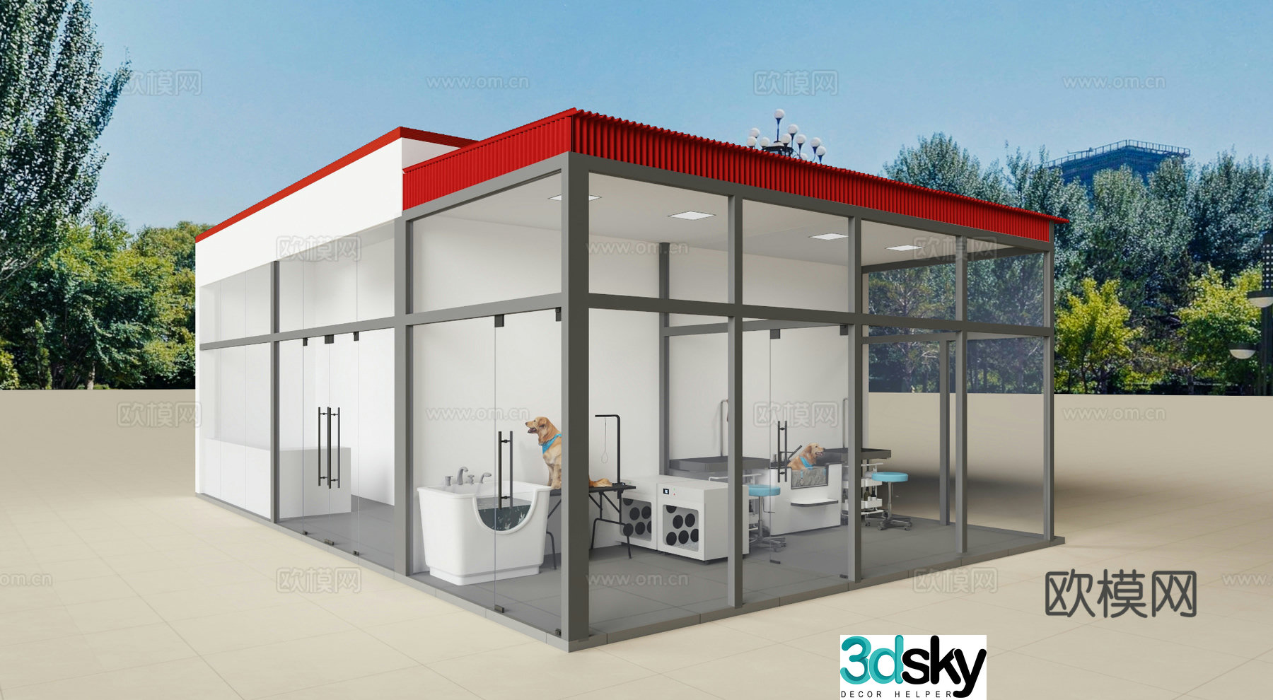Modern pet shop 3d model