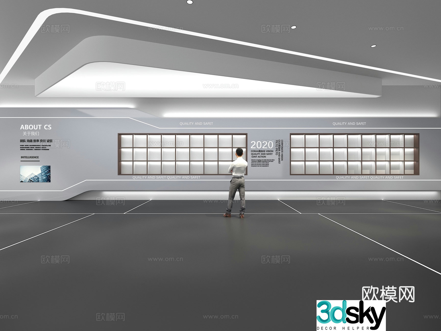 Cultural wall Corporate culture wall Display wall Theme wall Exhibition hall Campus culture Corridor 3D model