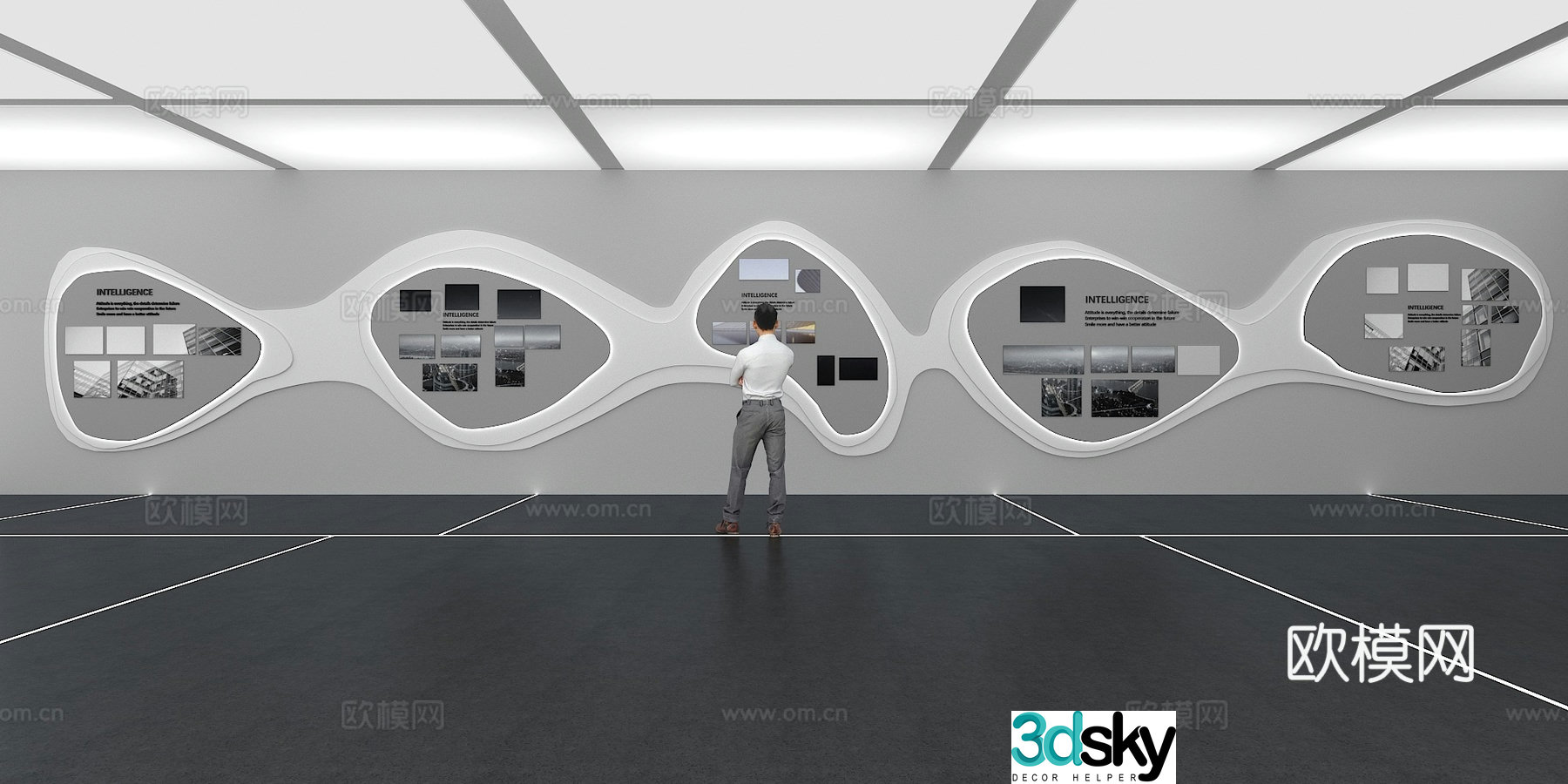 Cultural wall Corporate culture wall Display wall Classroom Exhibition hall Campus culture Corridor 3D model