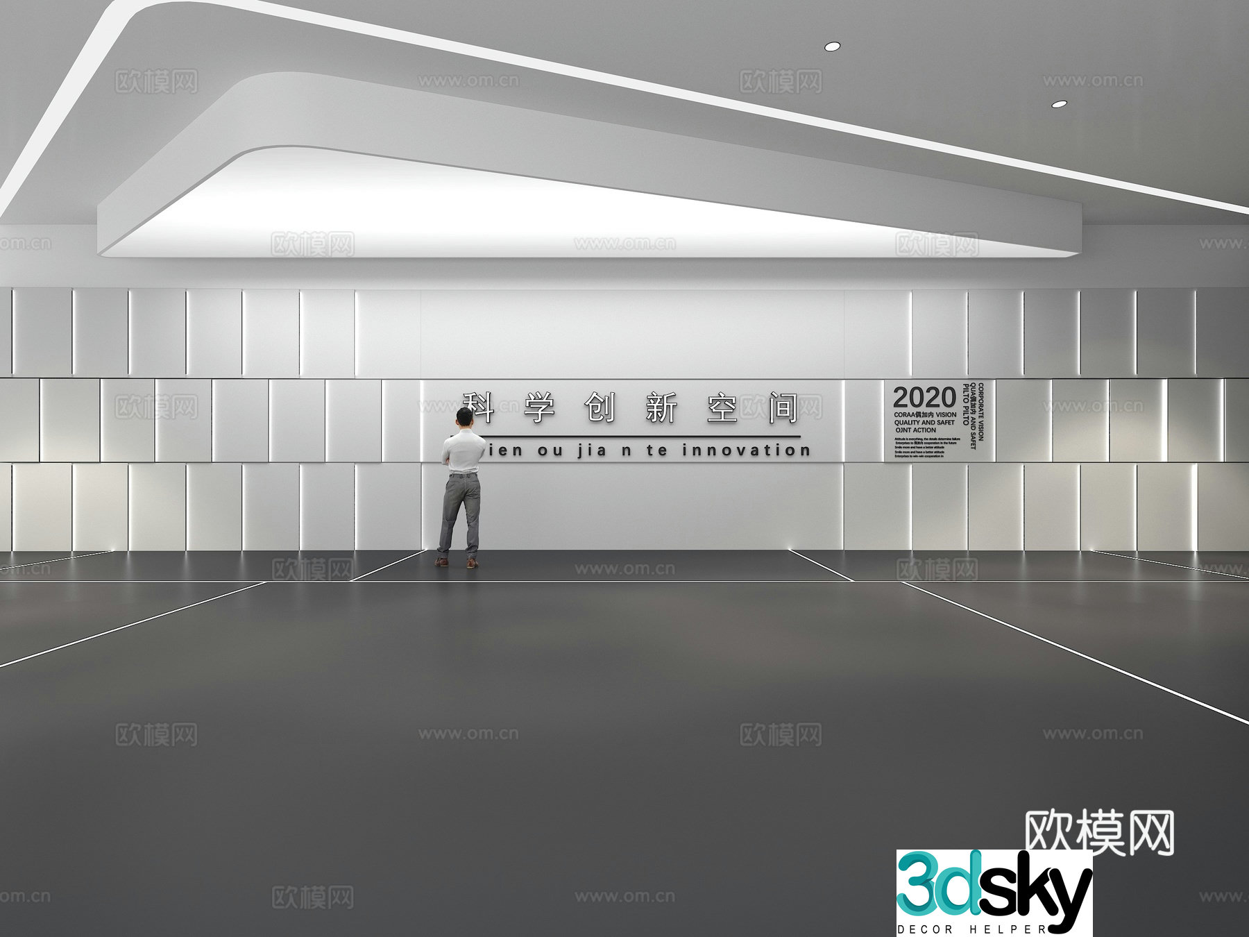 Cultural wall Corporate culture wall Display wall Theme wall Exhibition hall Campus culture Corridor 3D model