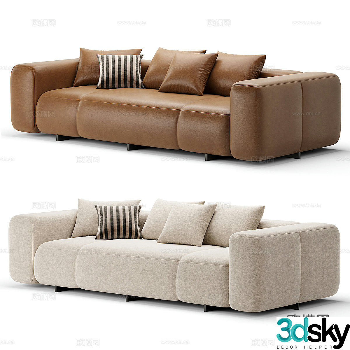 Modern Italian Yves sofa 3d model