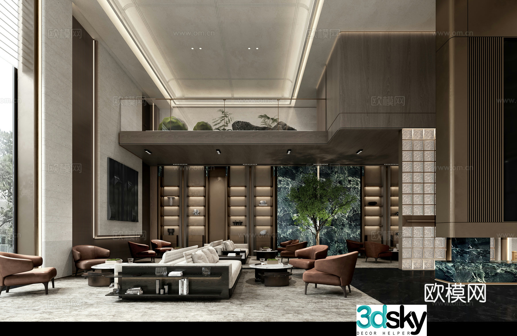 Modern sales office negotiation area 3D model
