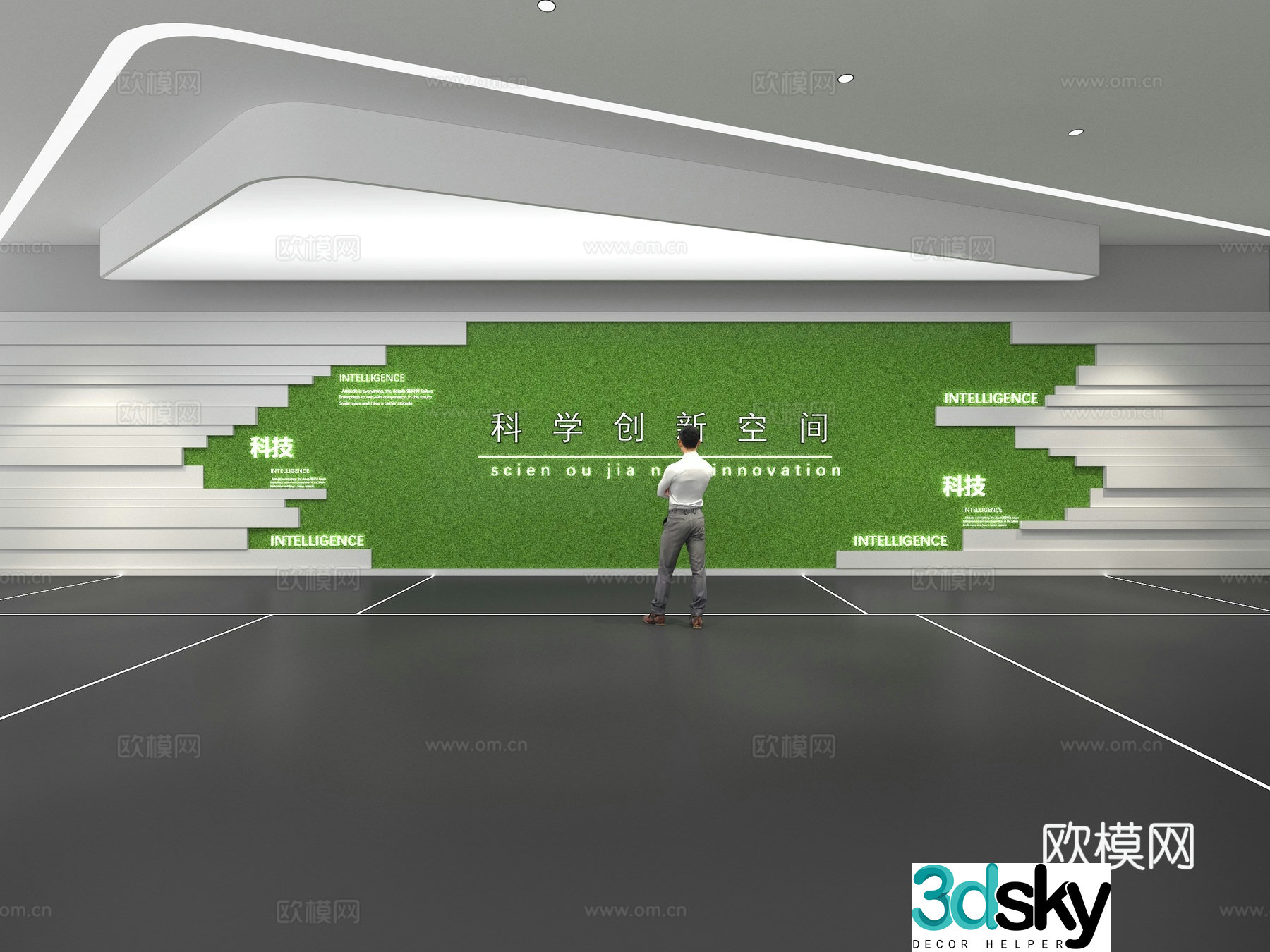 Cultural wall Corporate culture wall Display wall Theme wall Exhibition hall Campus culture Corridor 3D model