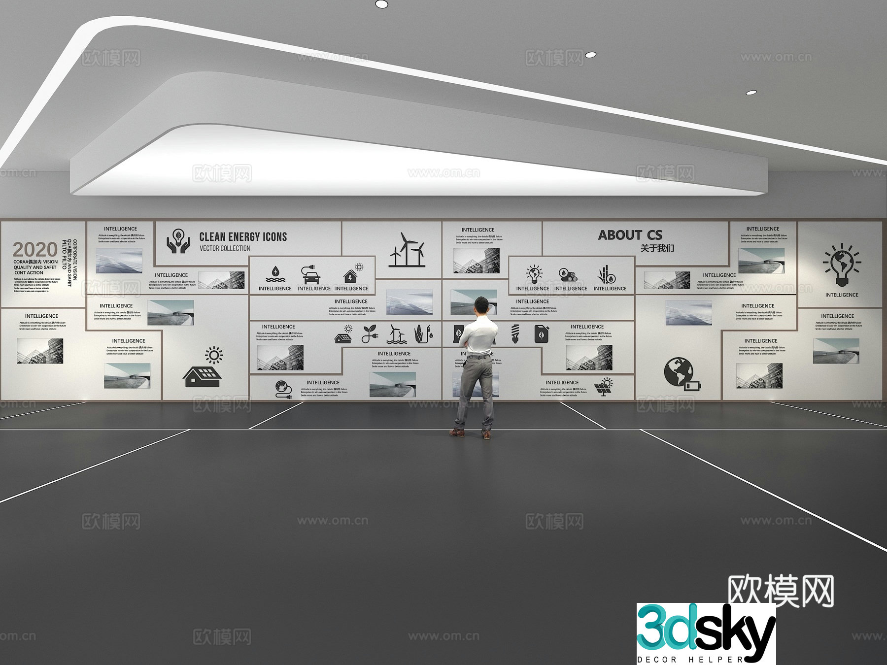 Cultural wall Corporate culture wall Education Theme wall Exhibition hall Campus culture Corridor 3D model