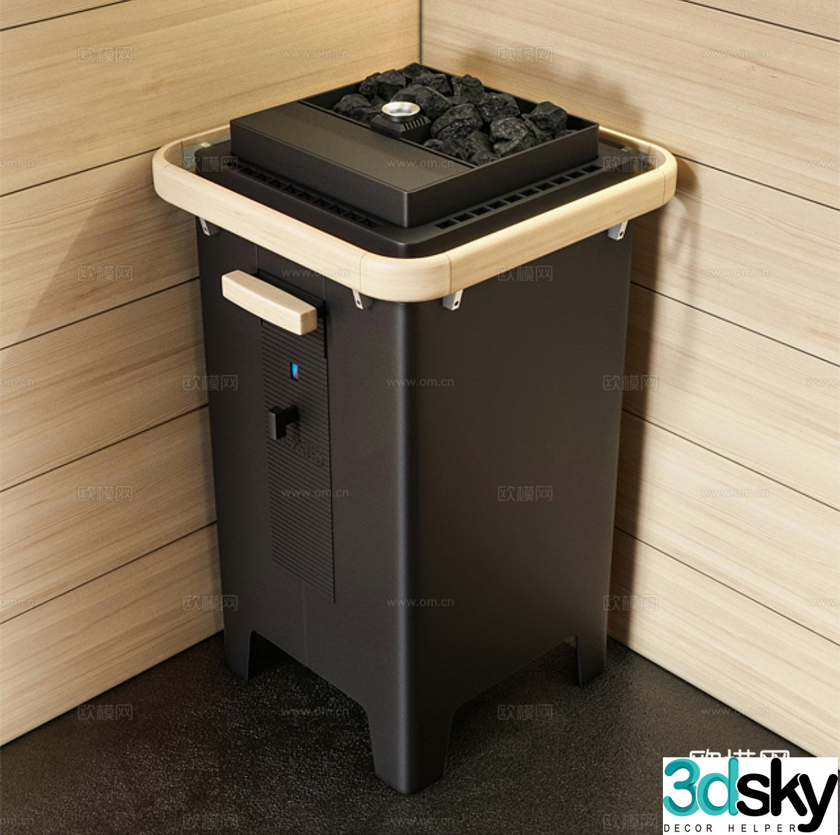 B&B Trash Can Outdoor Trash Can Garden Trash Can Sauna Trash Can Sweat Steam Room Trash 3D Model