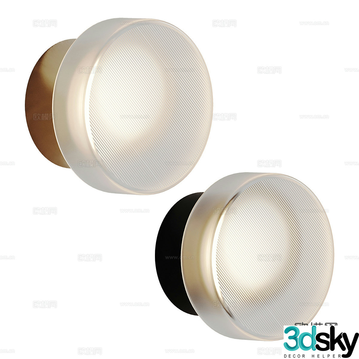 Modern Italian minimalist round wall lamp 3D model