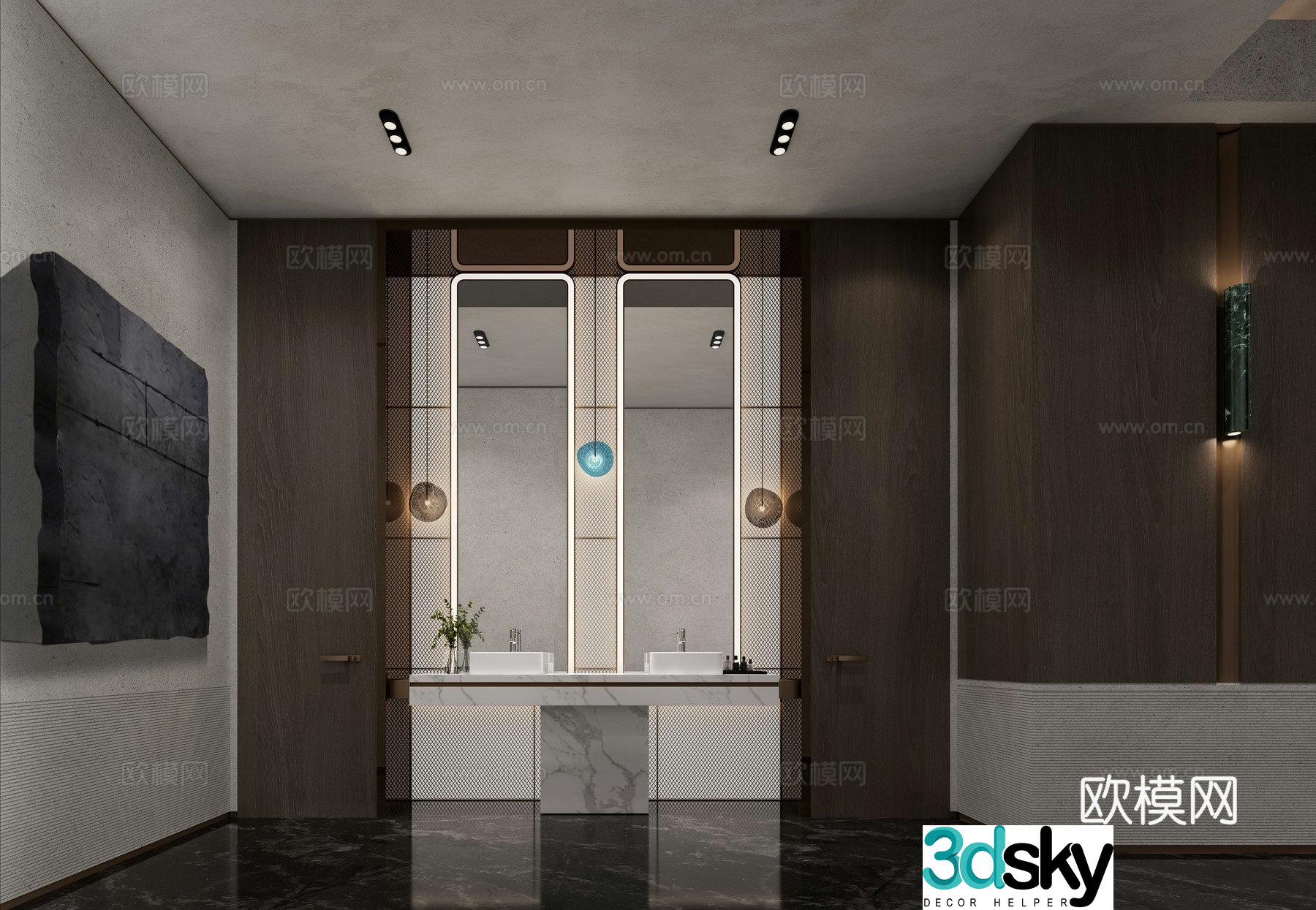 Public bathroom 3d model