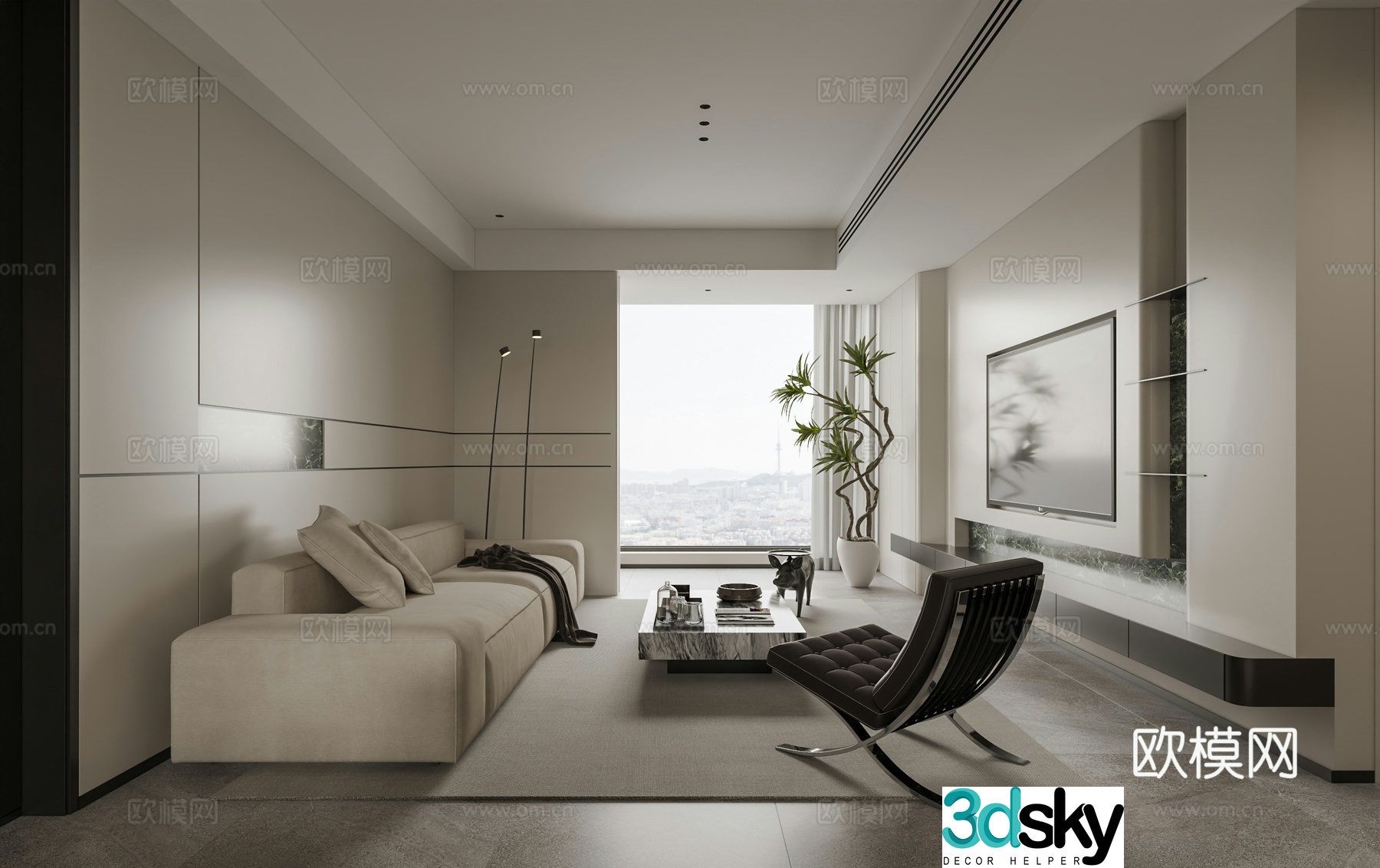 Modern living room 3d model