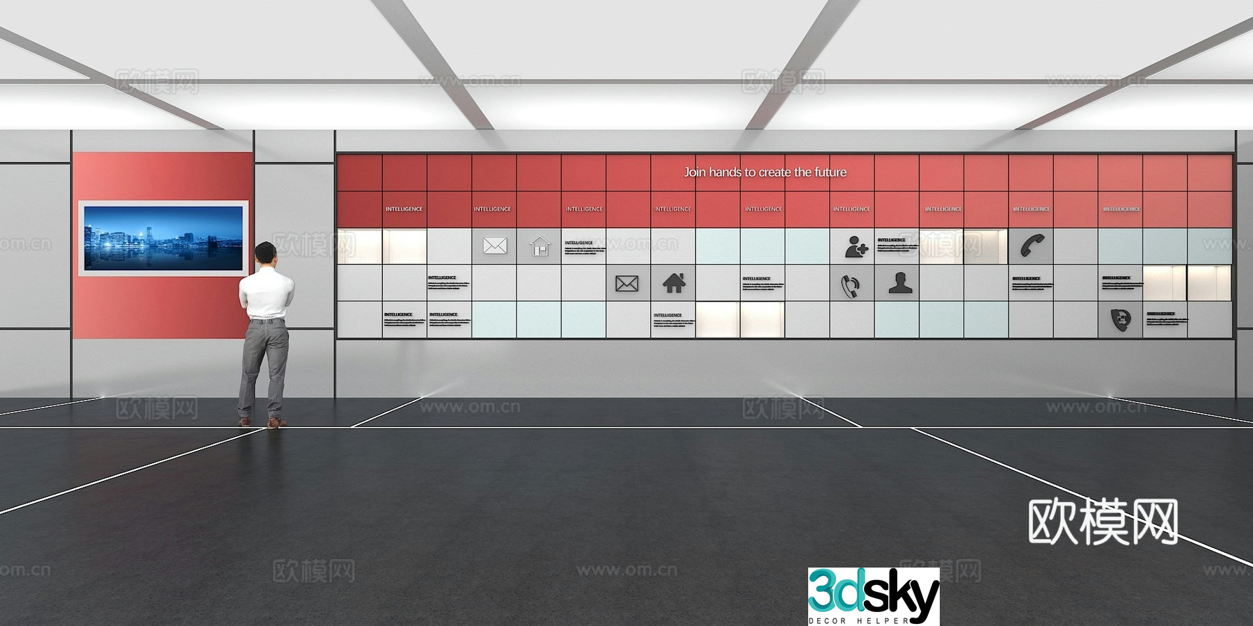 Cultural wall Corporate culture wall Display wall Classroom Exhibition hall Campus culture Corridor 3D model