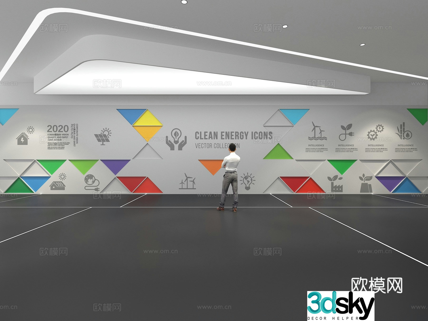Cultural wall Corporate culture wall Education Theme wall Exhibition hall Campus culture Corridor 3D model