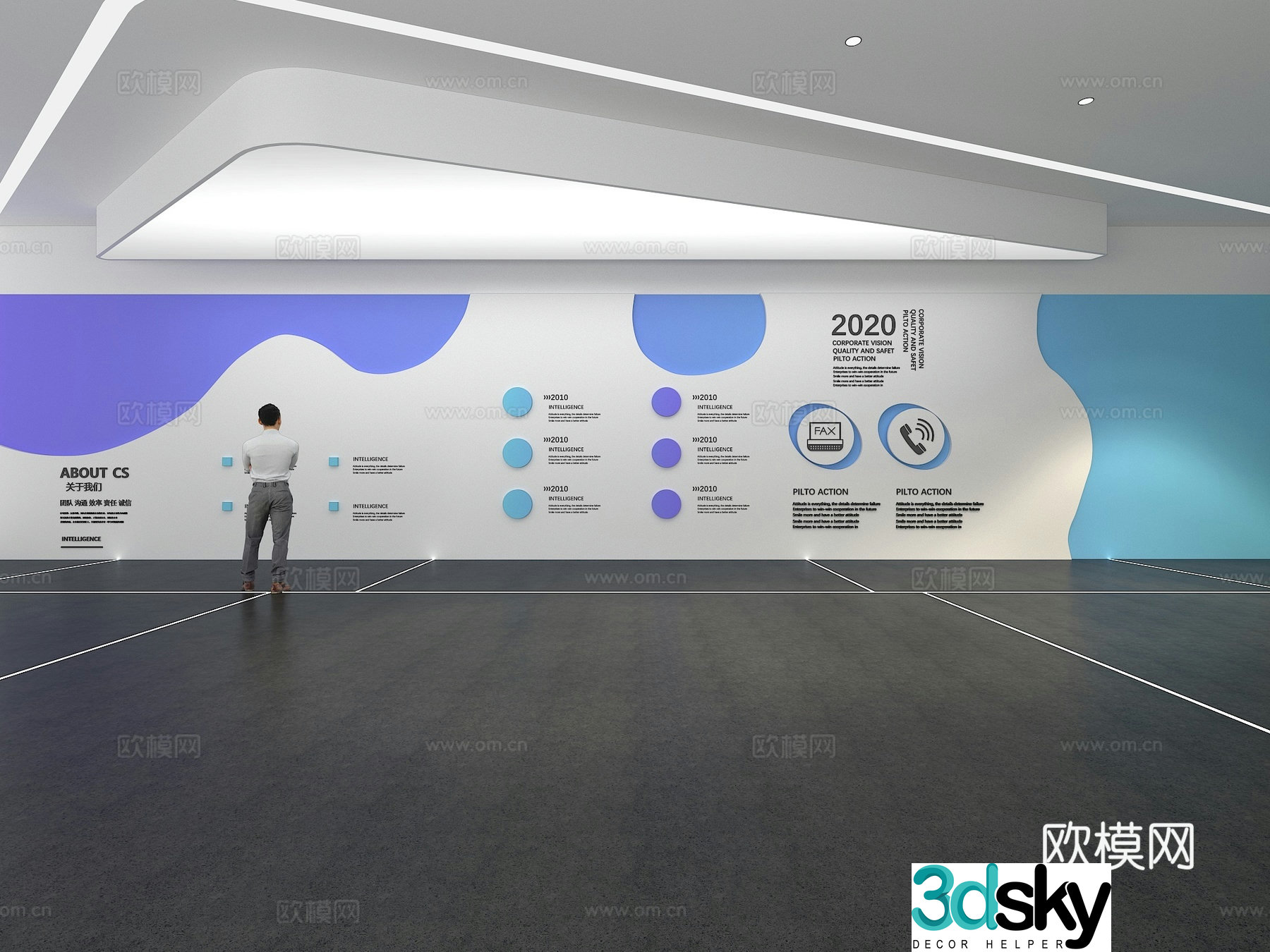 Cultural wall Corporate culture wall Display wall Classroom Exhibition hall Campus culture Corridor 3D model