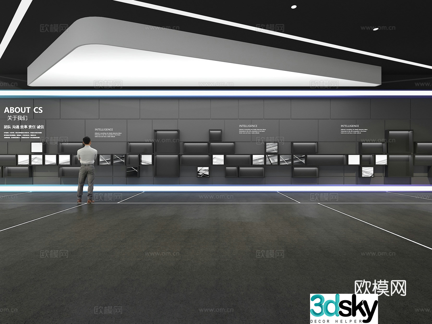 Cultural wall Corporate culture wall Display wall Theme wall Exhibition hall Campus culture Corridor 3D model