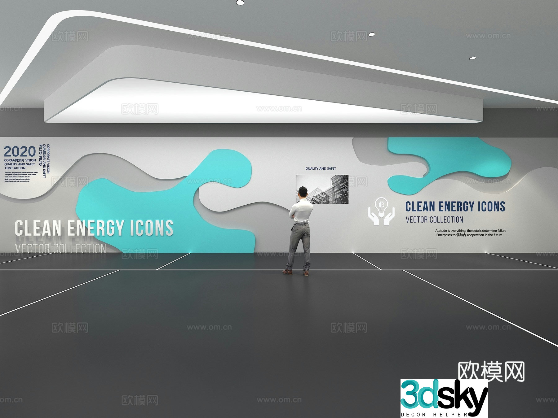 Cultural wall Corporate culture wall Display wall Theme wall Exhibition hall Campus culture Corridor 3D model