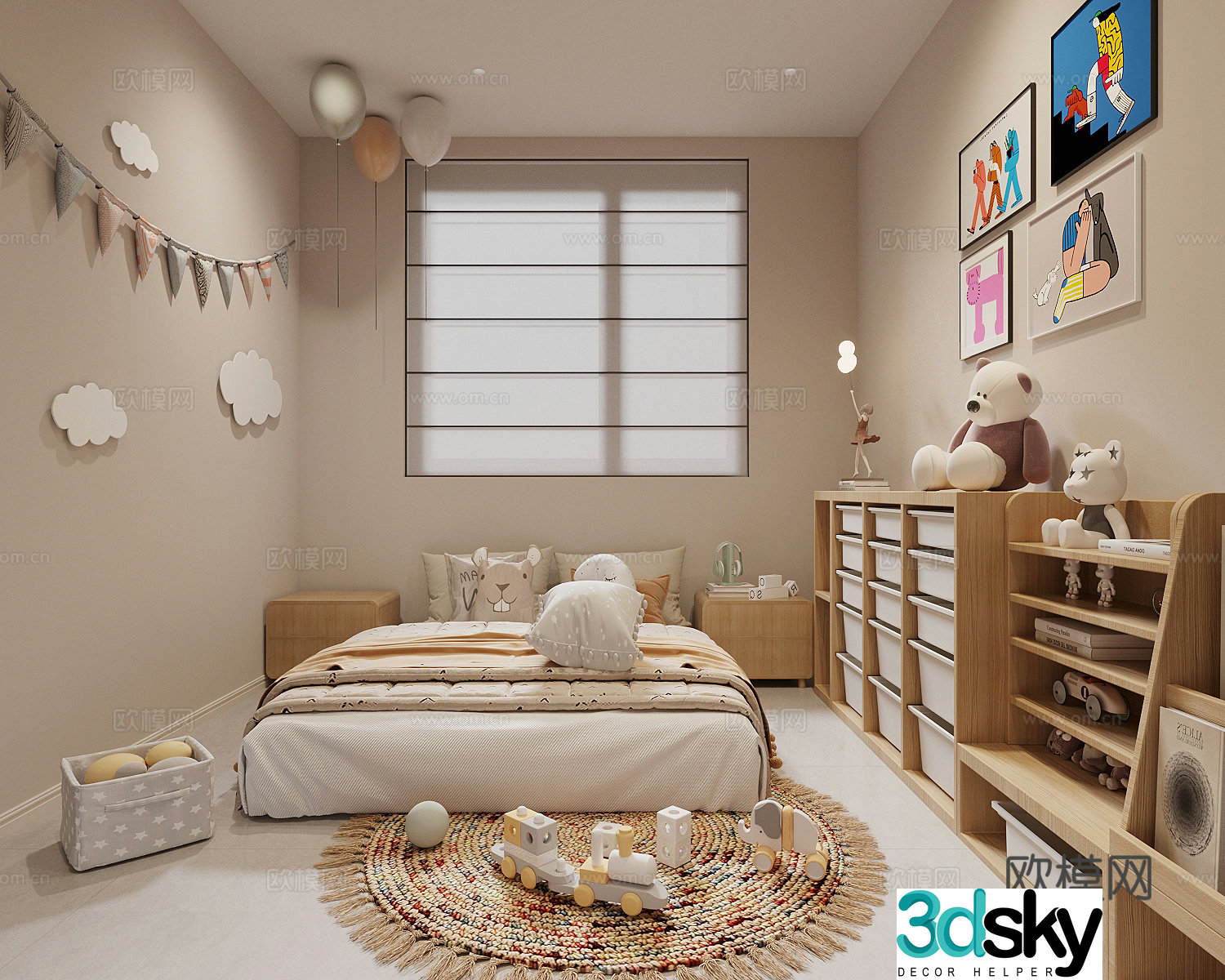 Modern children’s room Children’s bedroom Children’s master bedroom 3D model