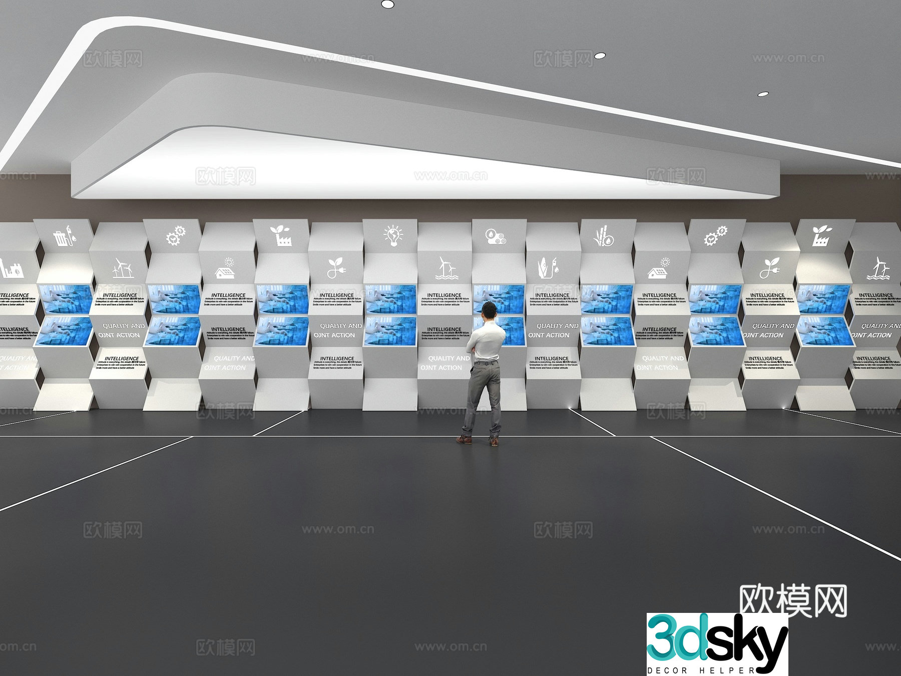 Cultural wall Corporate culture wall Display wall Theme wall Exhibition hall Campus culture Corridor 3D model