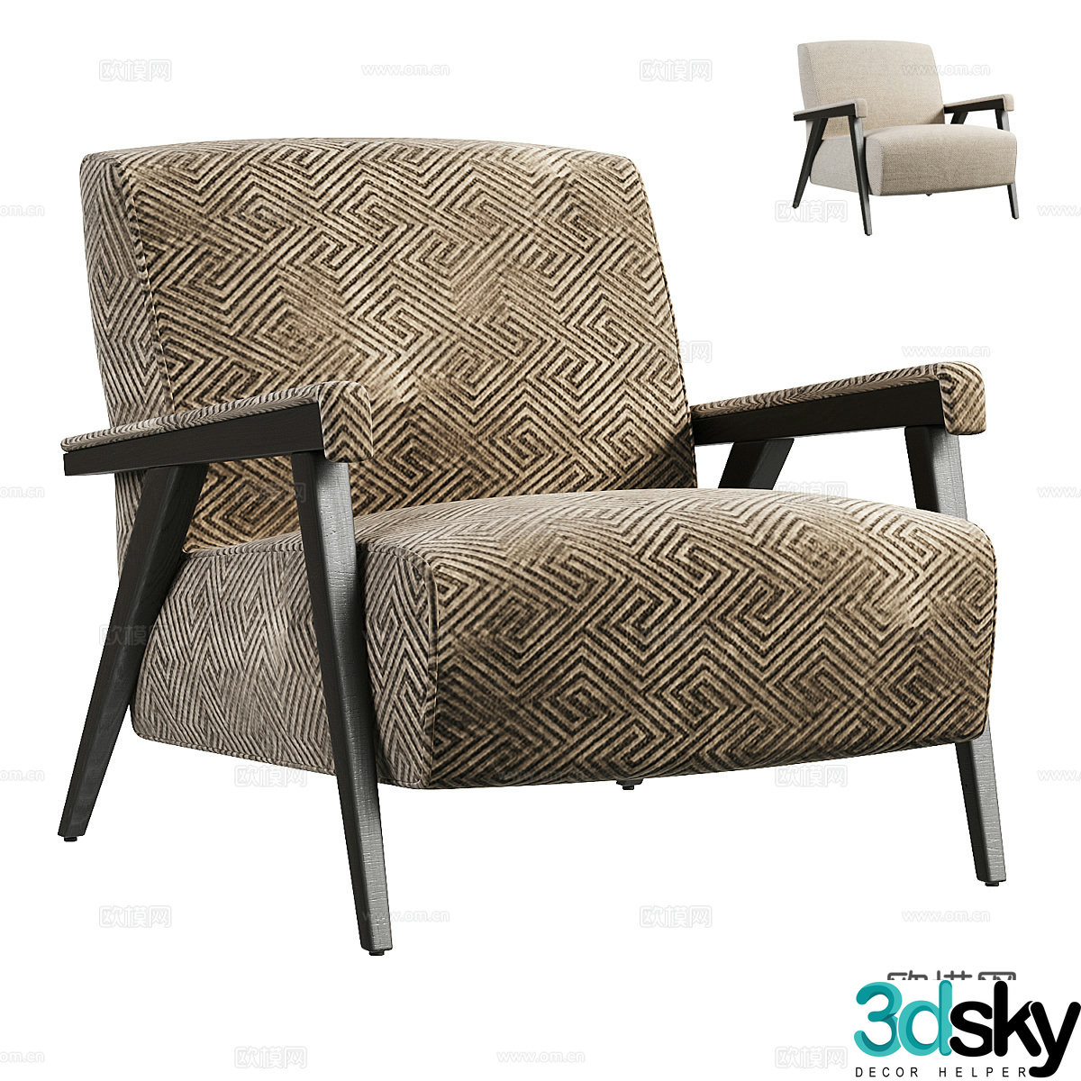 New Chinese armchair 3d model