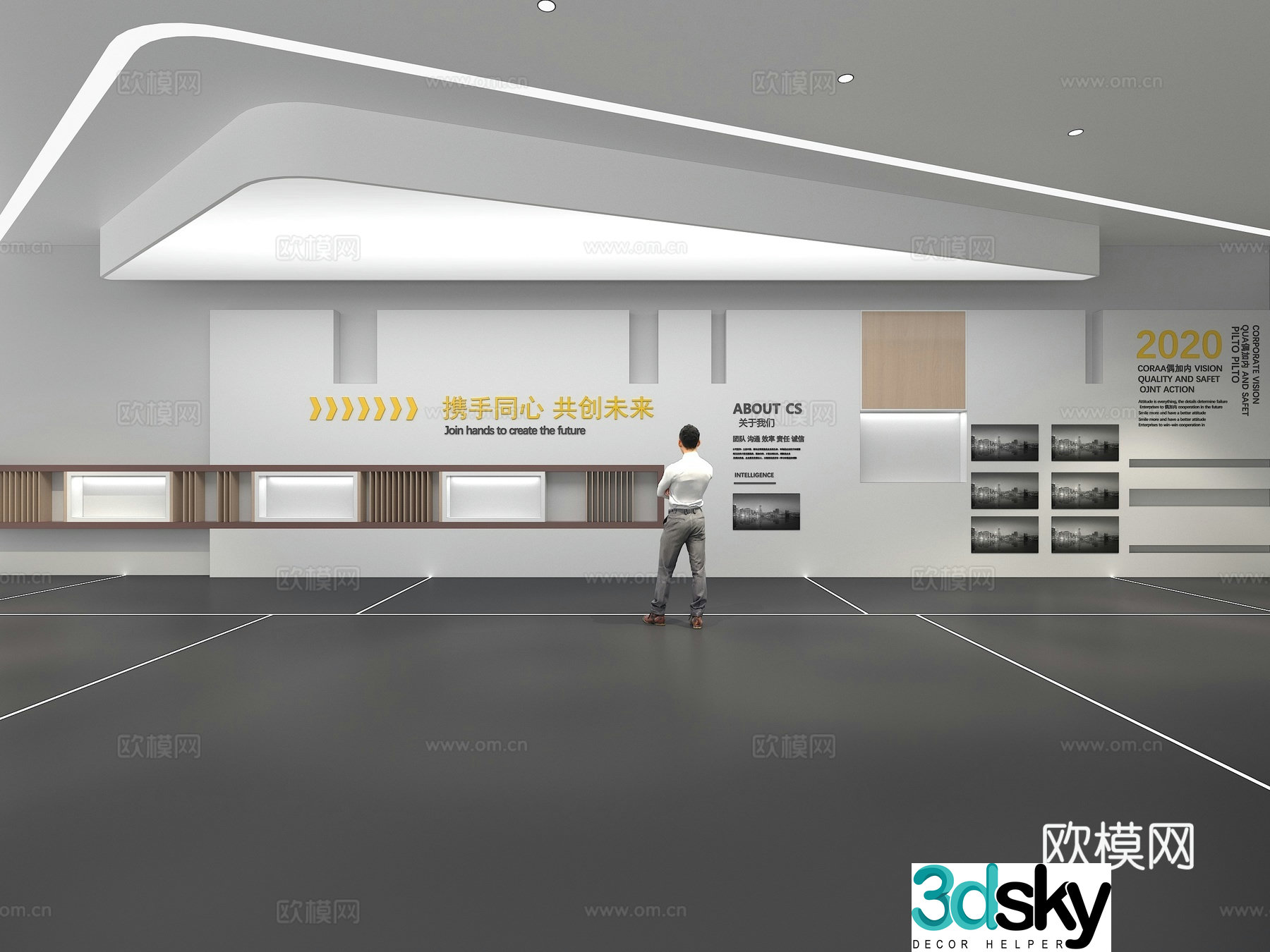 Cultural wall Corporate culture wall Display wall Theme wall Exhibition hall Campus culture Corridor 3D model