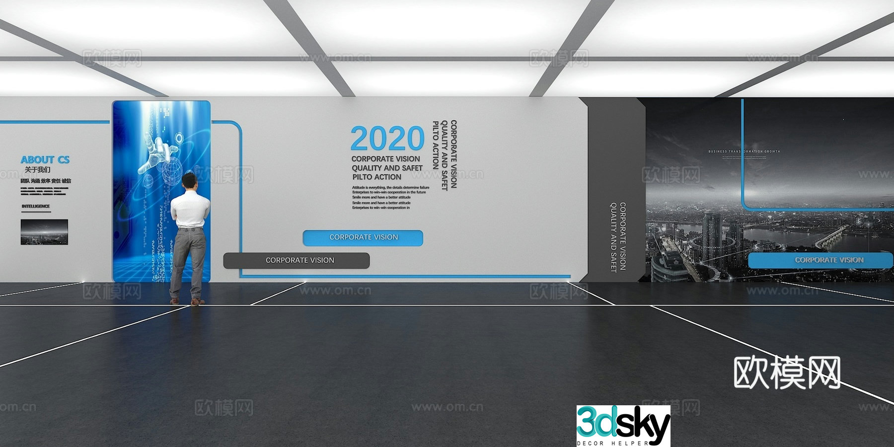 Cultural wall Corporate culture wall Display wall Classroom Exhibition hall Campus culture Corridor 3D model