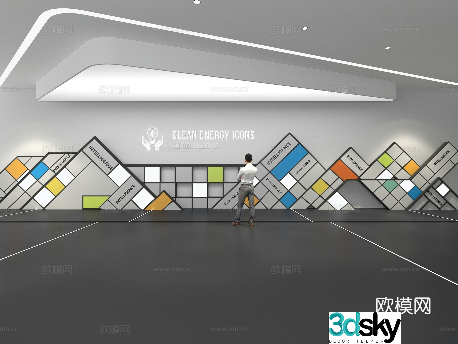 Cultural wall Corporate culture wall Education Theme wall Exhibition hall Campus culture Corridor 3D model