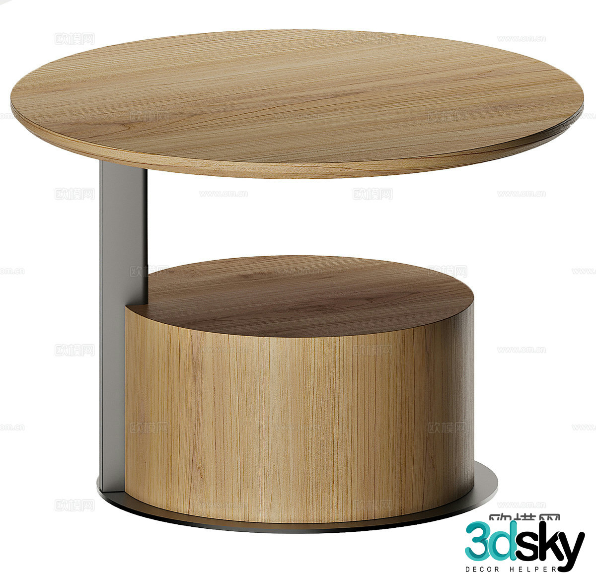 Log wood side round side round side sofa side bedside side wooden side artistic side 3D model