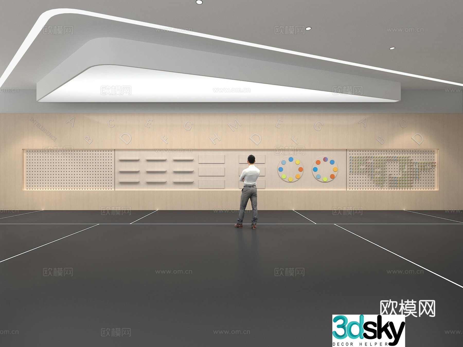 Cultural wall Corporate culture wall Education Theme wall Exhibition hall Campus culture Corridor 3D model