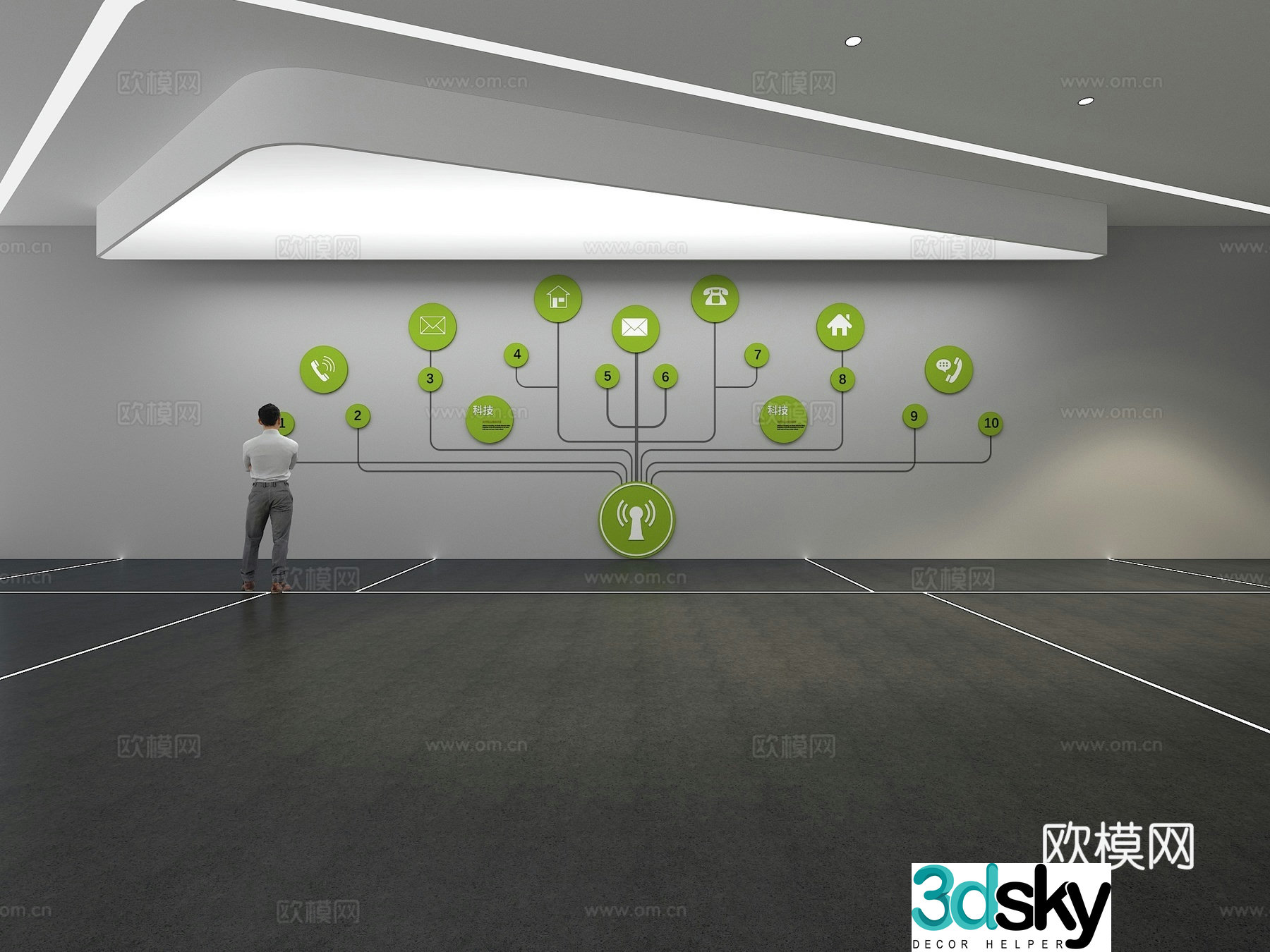 Cultural wall Corporate culture wall Display wall Classroom Exhibition hall Campus culture Corridor 3D model