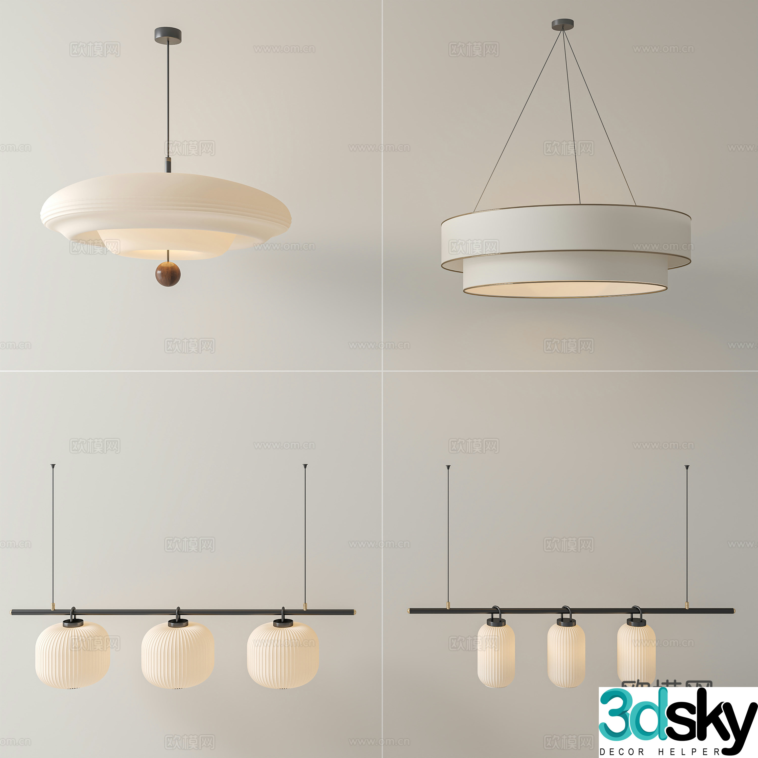 New Chinese style Chinese chandeliers New Chinese style study chandeliers New Chinese style living room chandeliers New Chinese style restaurant 3D model
