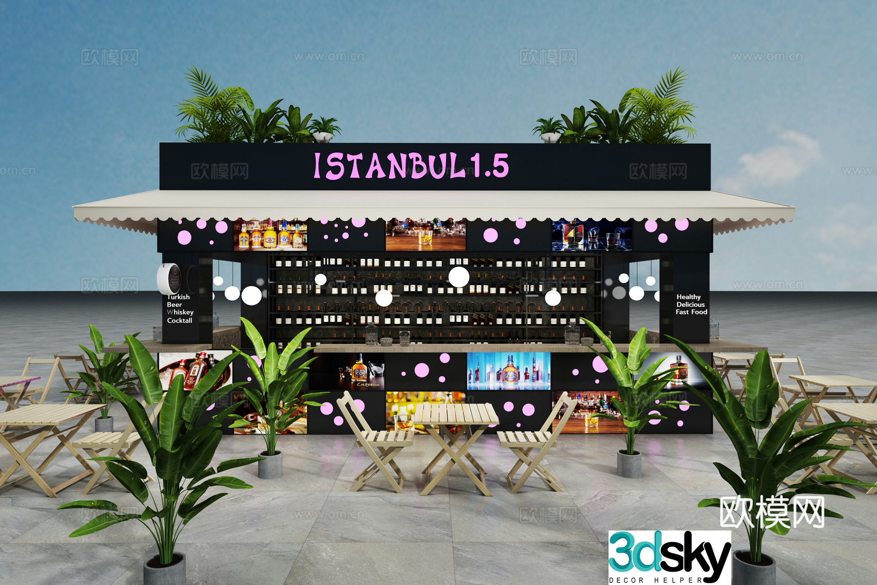 Outdoor bar 3d model