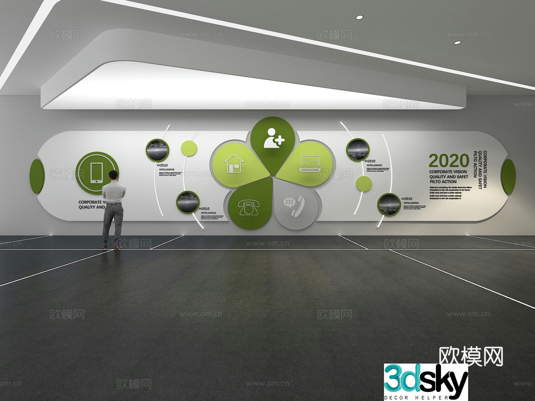 Cultural wall Corporate culture wall Display wall Classroom Exhibition hall Campus culture Corridor 3D model