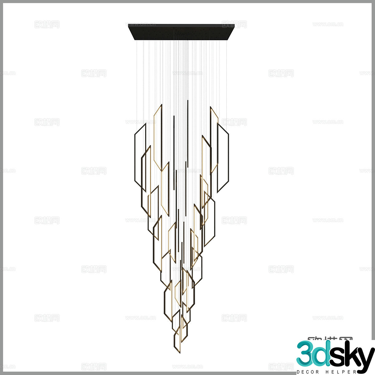 Simple chandelier Hotel chandelier Lobby chandelier Hall chandelier Art chandelier Creative chandelier 3D model